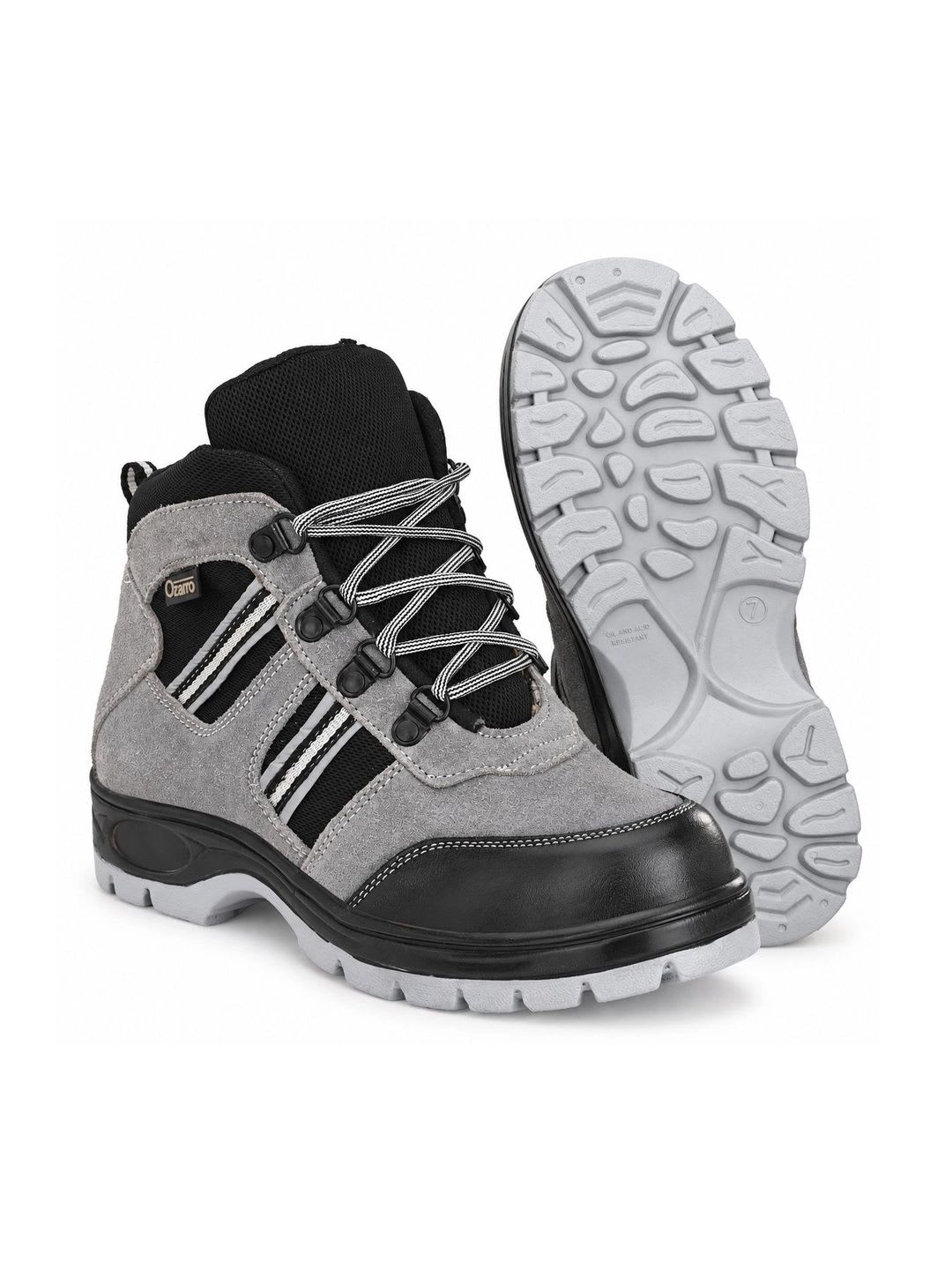 Ozarro Men Colourblocked Leather Trekking Shoes - left view