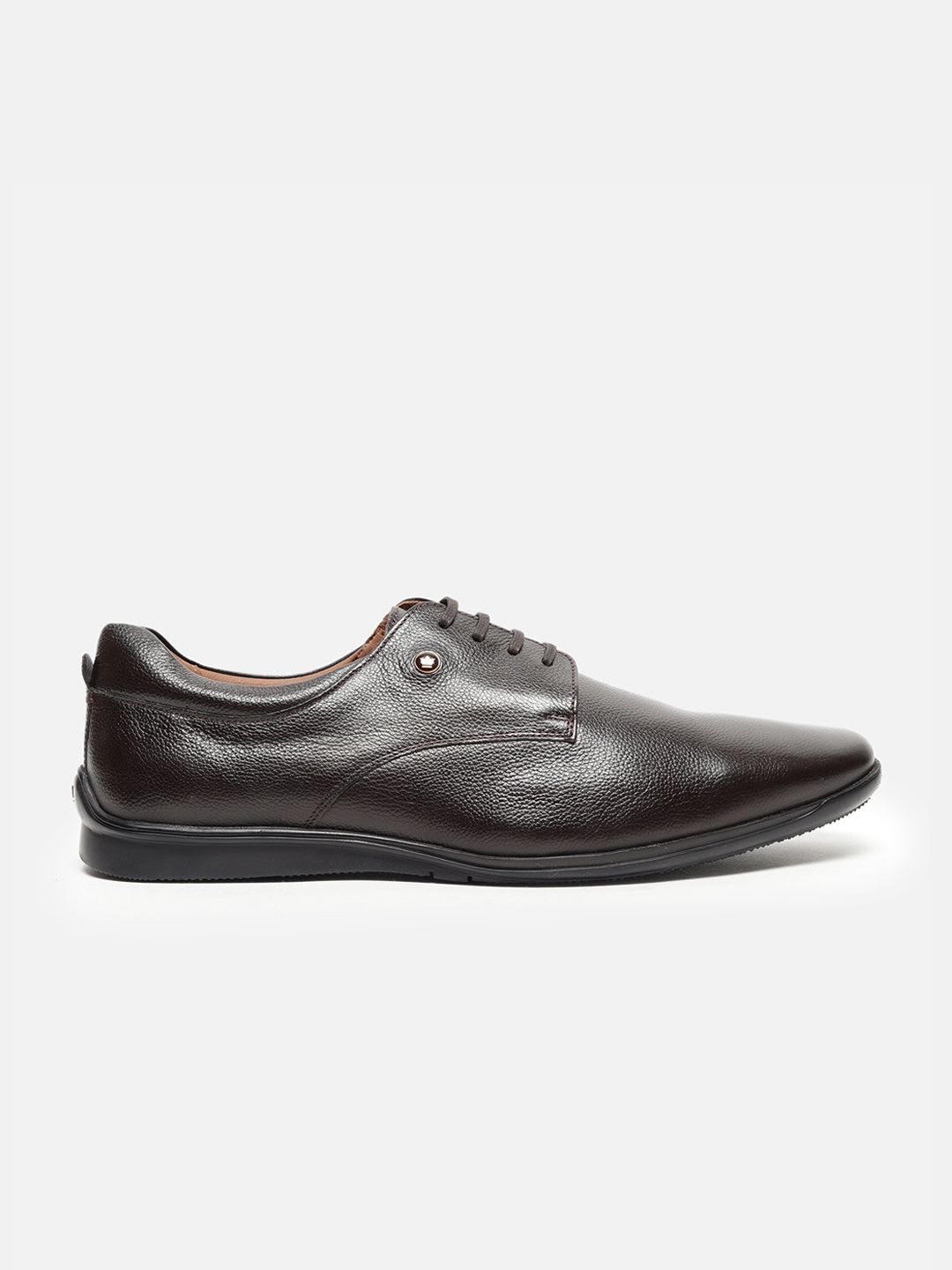 Louis Philippe Men Premium Leather Breathable Anti Slip Flat Heel Formal Derby Shoes - right view