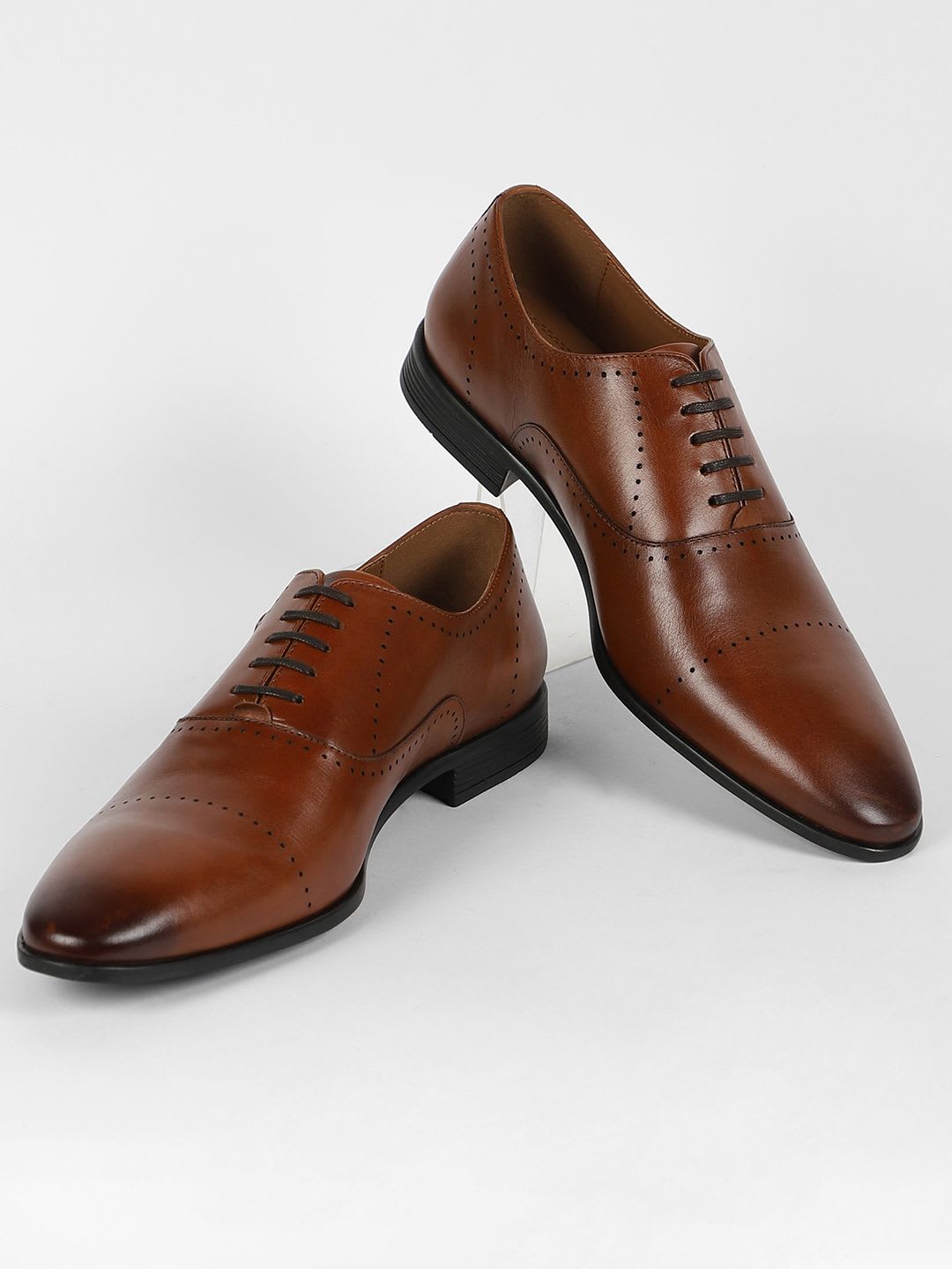 Louis Philippe Men Premium Leather Breathable Anti Slip with Heel Formal Derby Shoes - default view