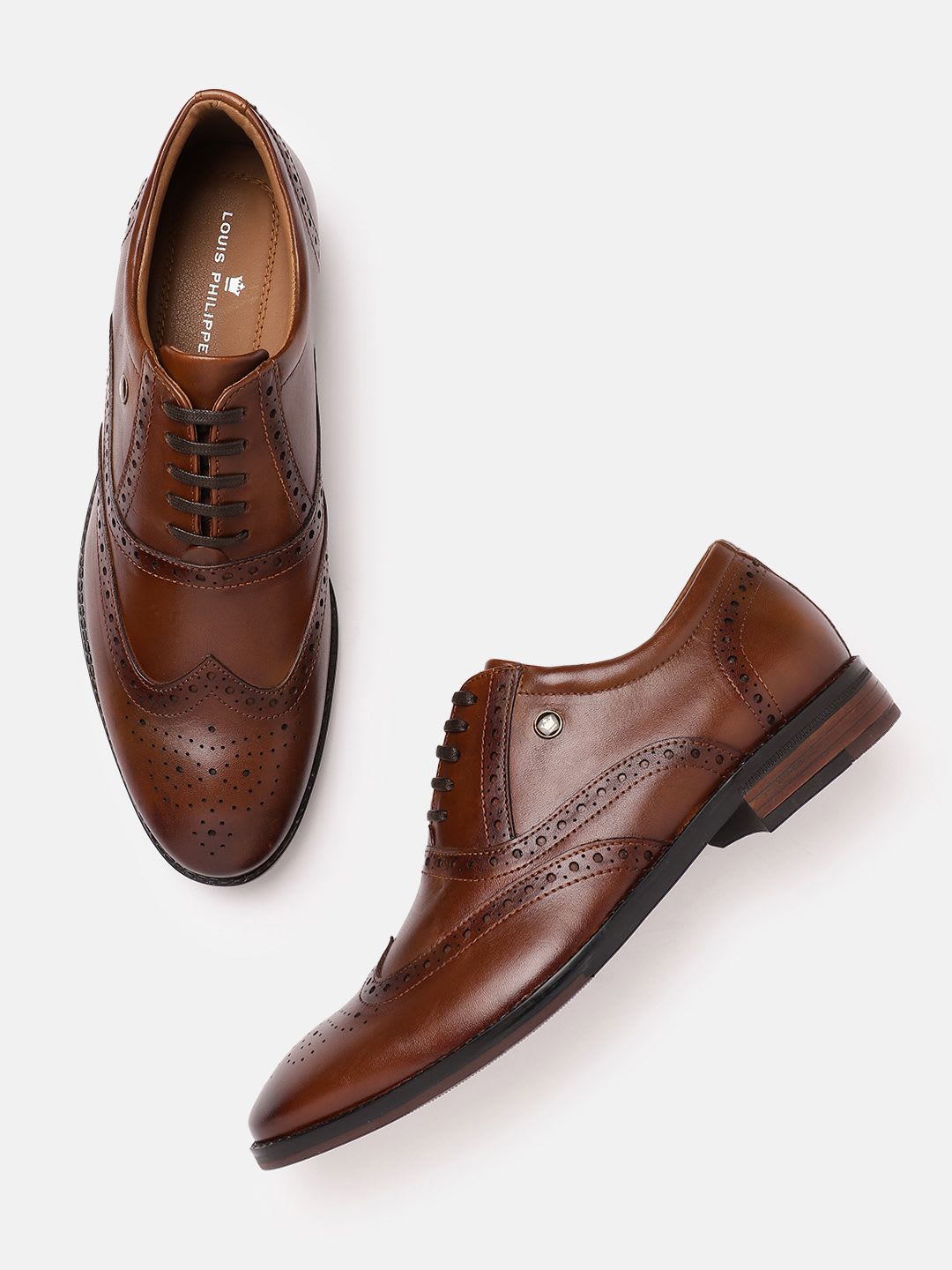 Louis Philippe Men Premium Leather Breathable Anti Slip with Heel Formal Oxford Shoes - default view