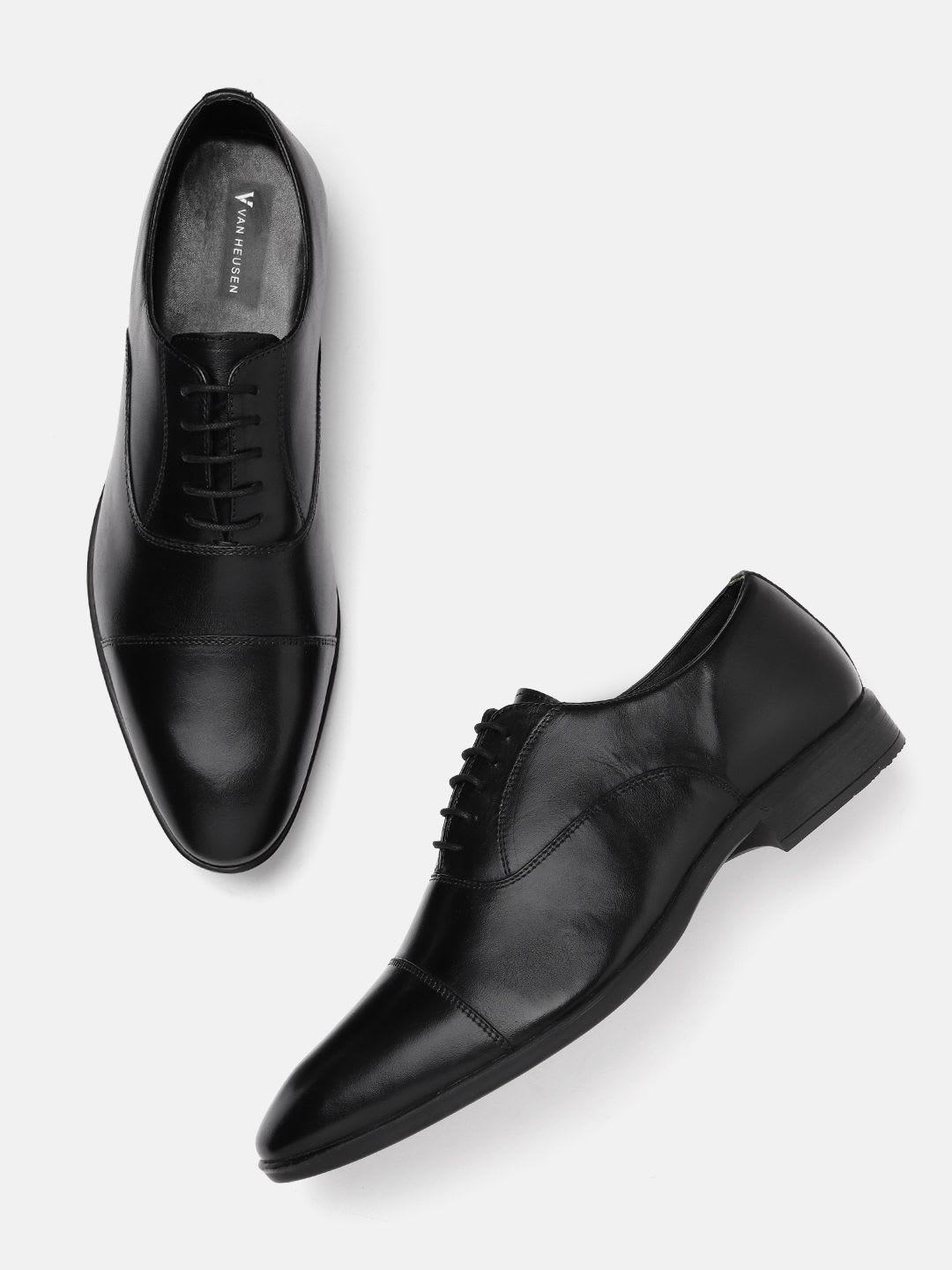 Van Heusen Men Leather Oxford Round Toe Formal Shoes - default view