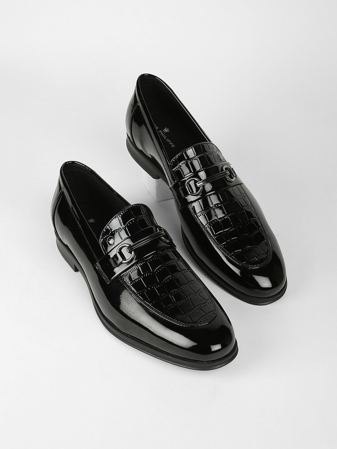 Louis Philippe Men Patent Leather Breathable Anti Slip with Heel Formal Slip-on Shoes - default view