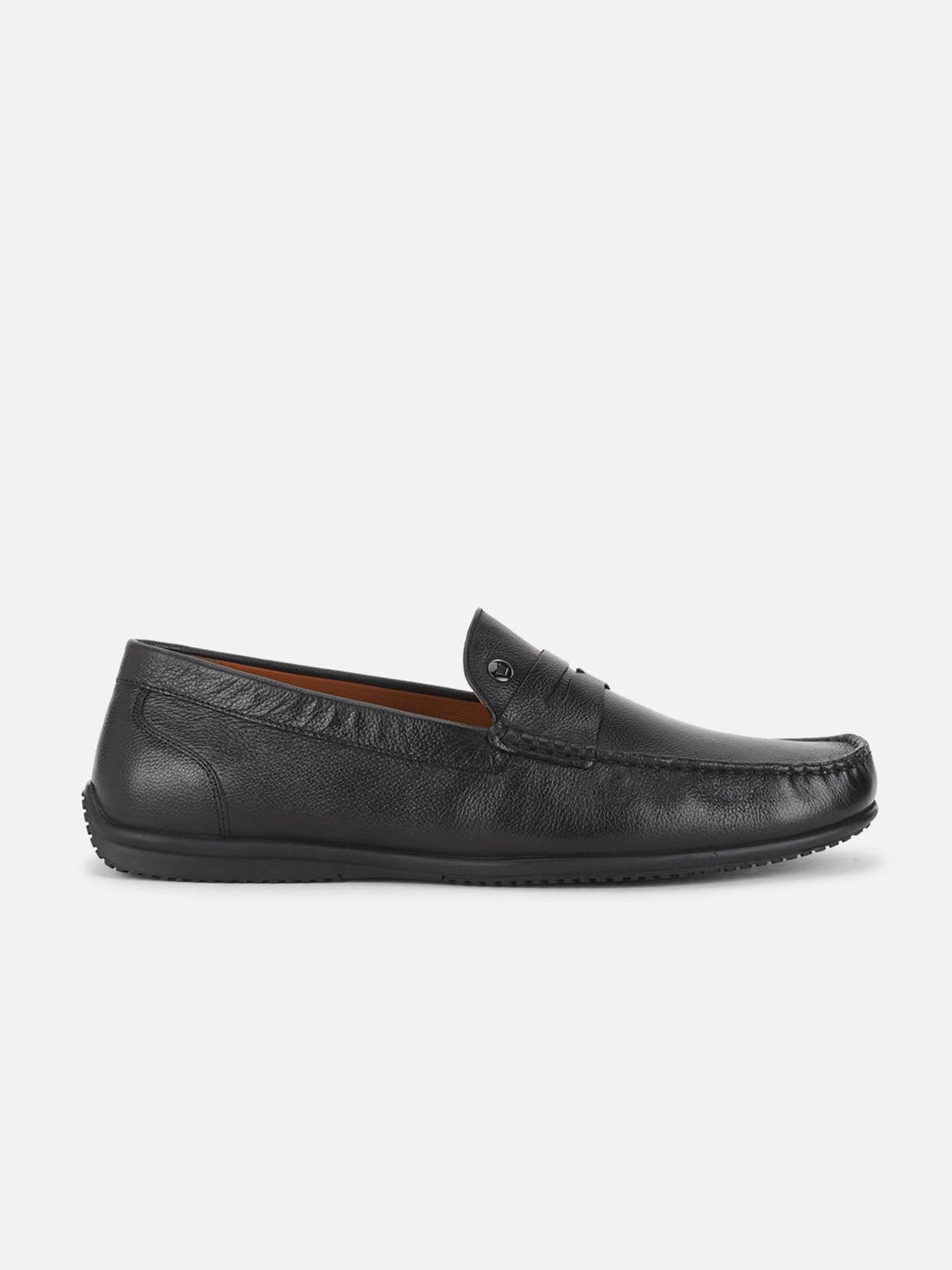Louis Philippe Men Premium Leather Breathable Anti Slip Flat Heel Formal Loafers - right view