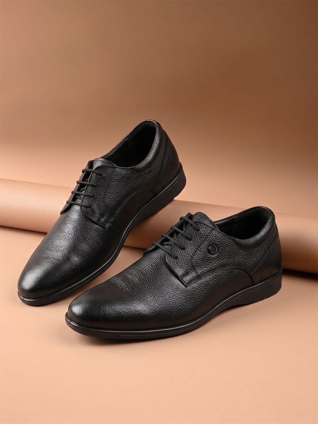 Van Heusen Men Leather Derby Round Toe Formal Shoes - default view