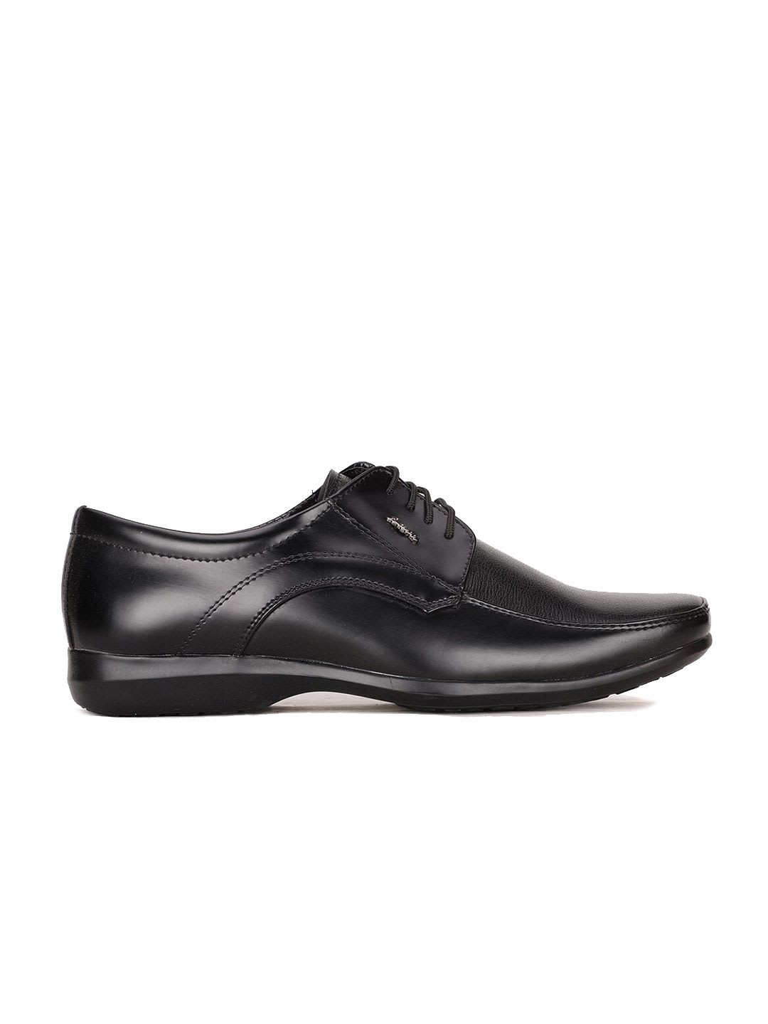 Bata Men Black Solid Formal Derbys - back view