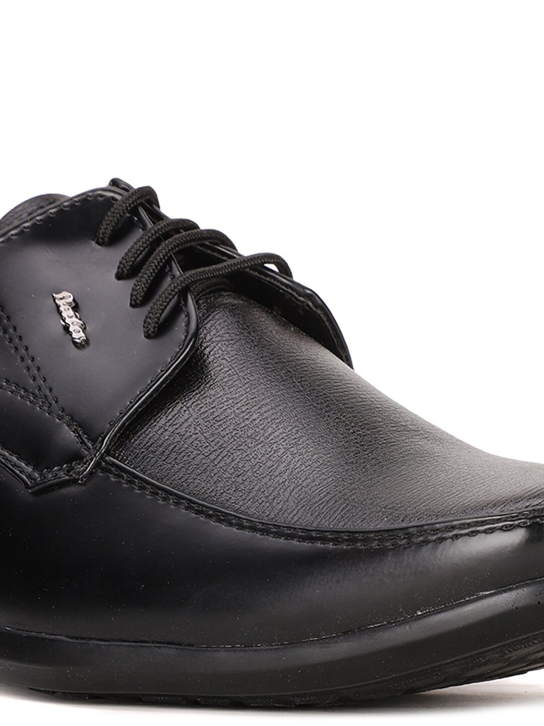 Bata Men Black Solid Formal Derbys - left view