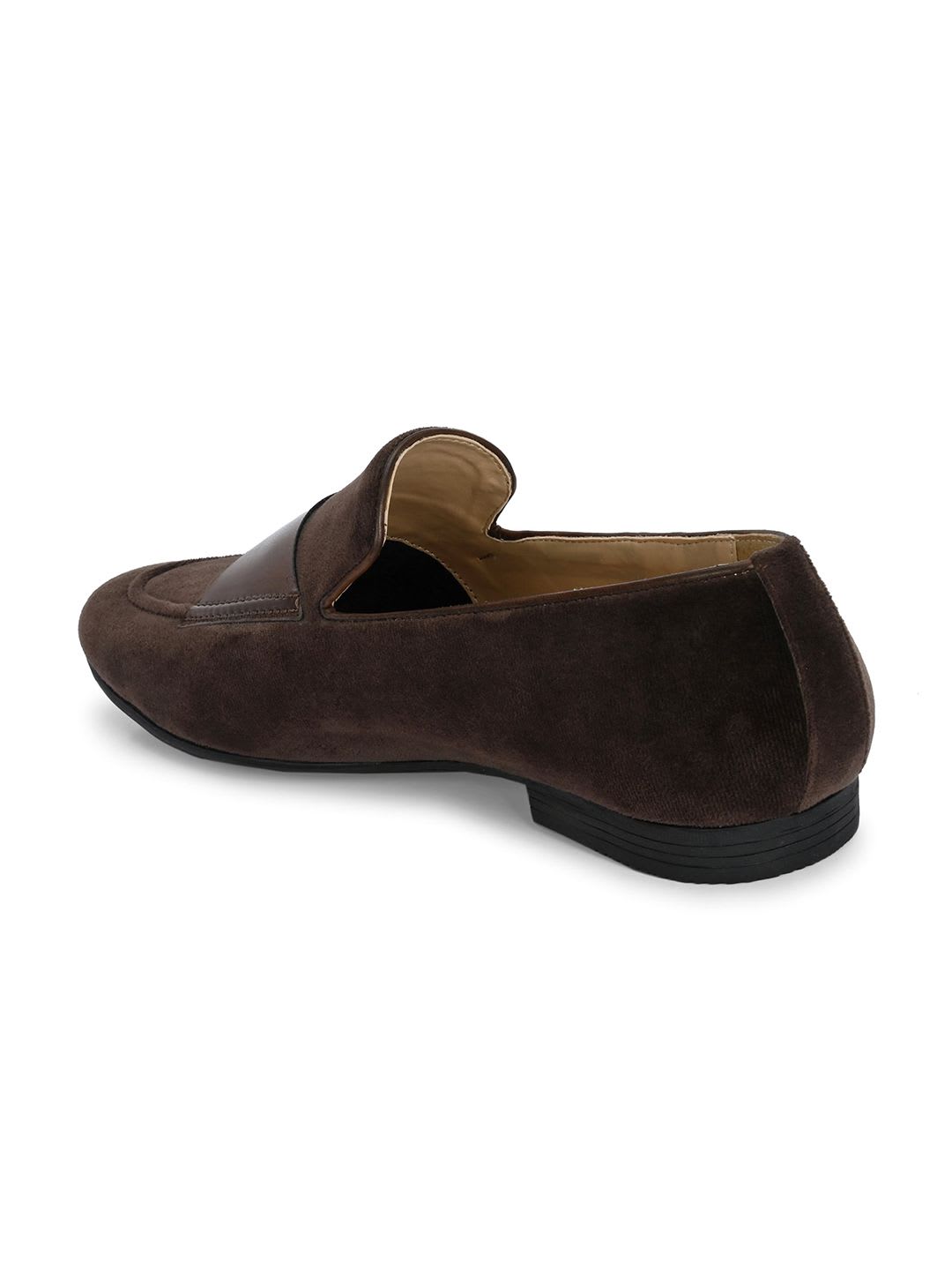 House of Pataudi Men Suede Slip On Formal Loafers - back view