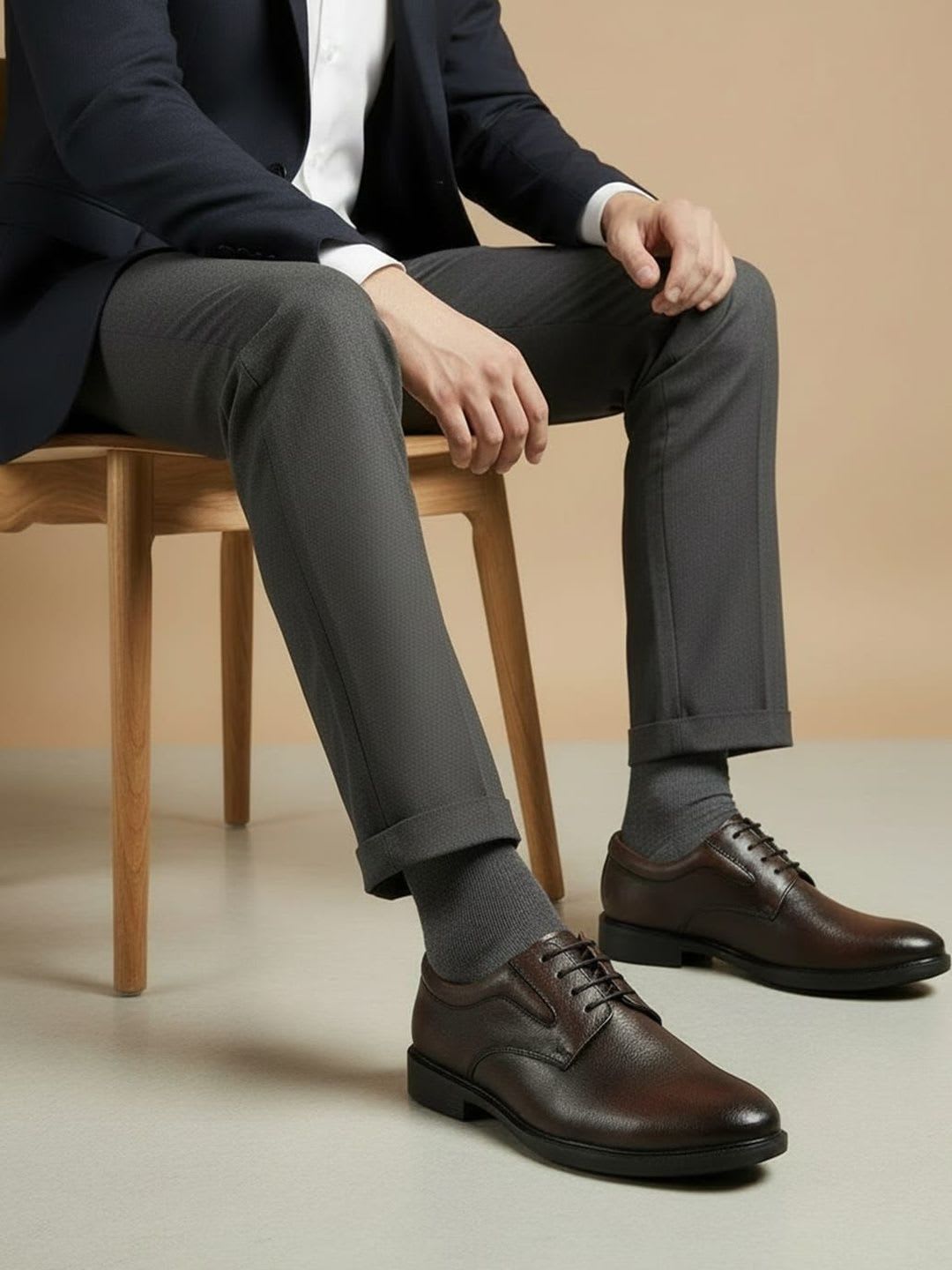 House of Pataudi Men  Round Toe Lace-Ups  Formal Oxfords - default view