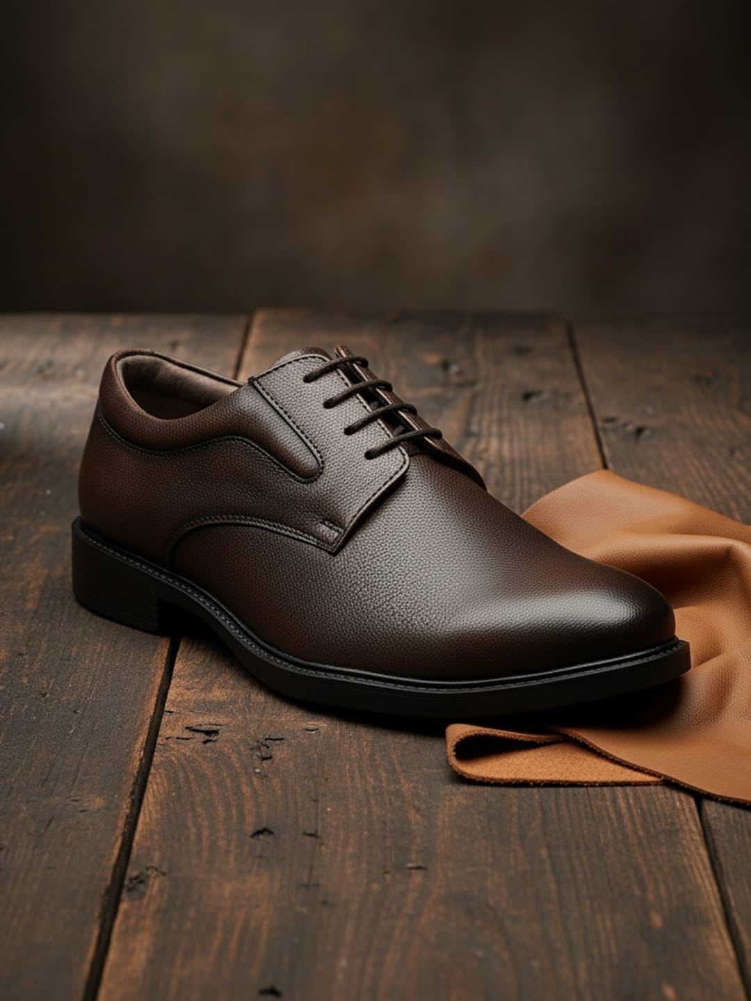 House of Pataudi Men  Round Toe Lace-Ups  Formal Oxfords - back view
