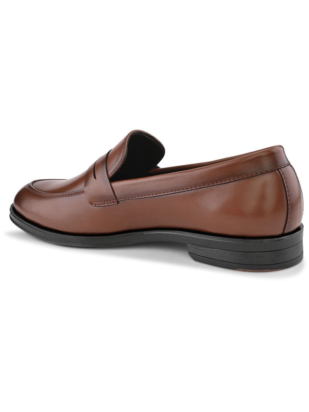 House of Pataudi Men Round Toe Slip-On Loafers Formal Shoes - left view