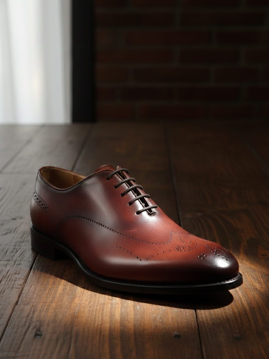 House of Pataudi Men Leather Round Toe Lace-Ups Brogues Formal Shoes - back view