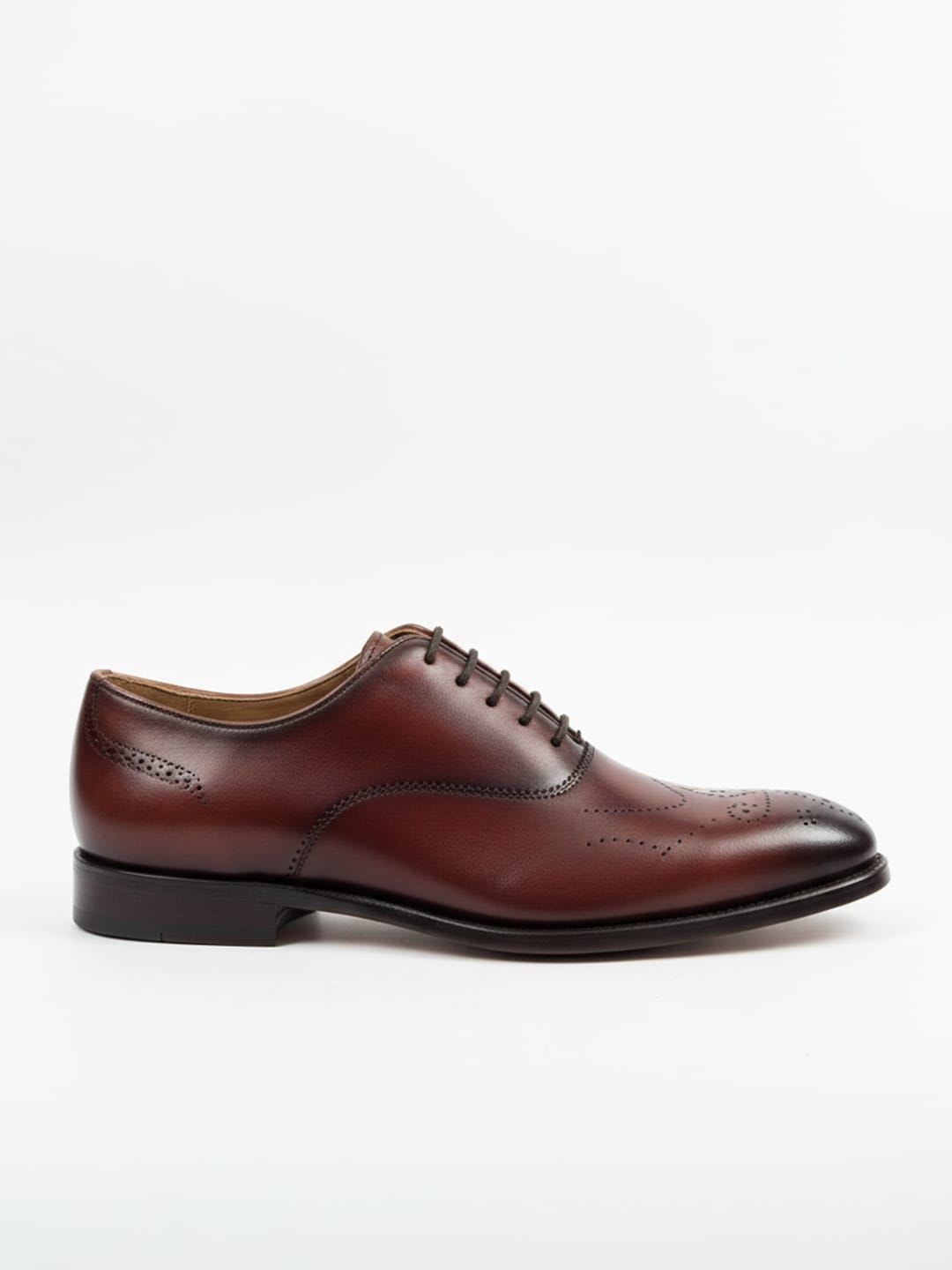 House of Pataudi Men Leather Round Toe Lace-Ups Brogues Formal Shoes - left view
