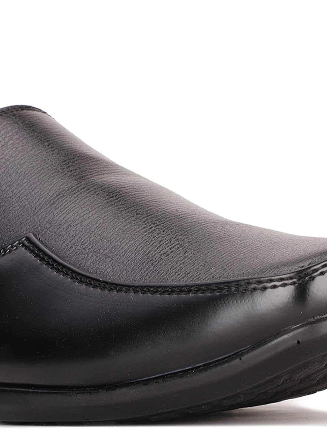 Bata Men Black Solid Synthetic Formal Slip-On Shoe - left view