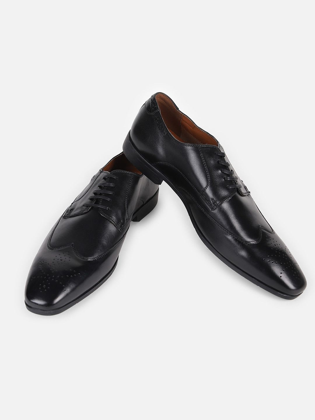 Louis Philippe Men Premium Leather Breathable Anti Slip with Heel Formal Derby Shoes - default view