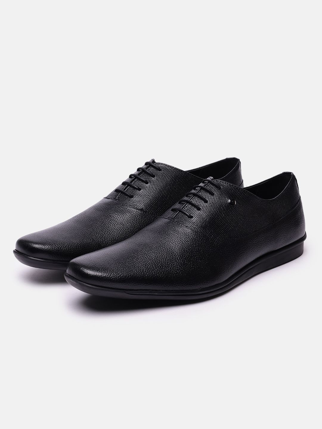 Van Heusen Men Textured Leather Pointed Toe Lace-Ups Oxfords Formal Shoes - default view