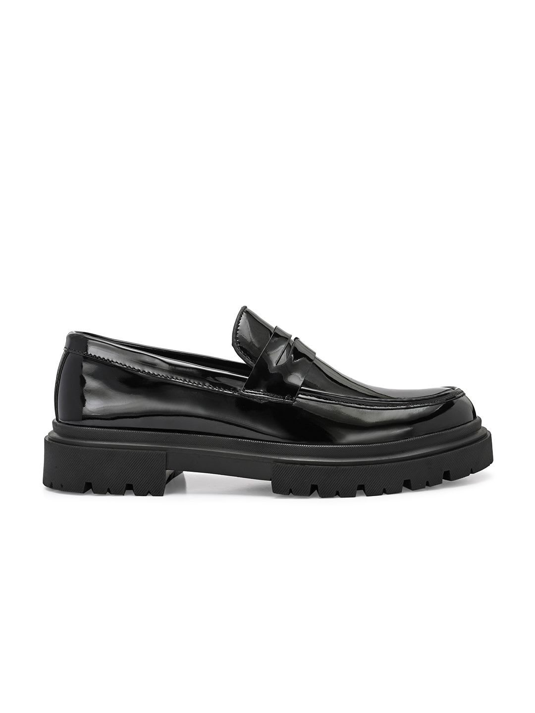 INVICTUS Men Patent Leather Round-Toe Formal Loafers - right view