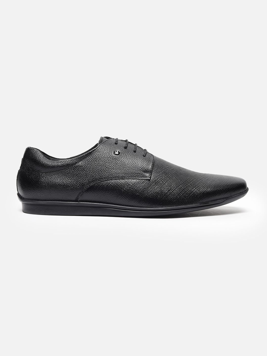 Van Heusen Men Textured Leather Pointed Toe Lace-Ups Formal Derbys Shoes - back view