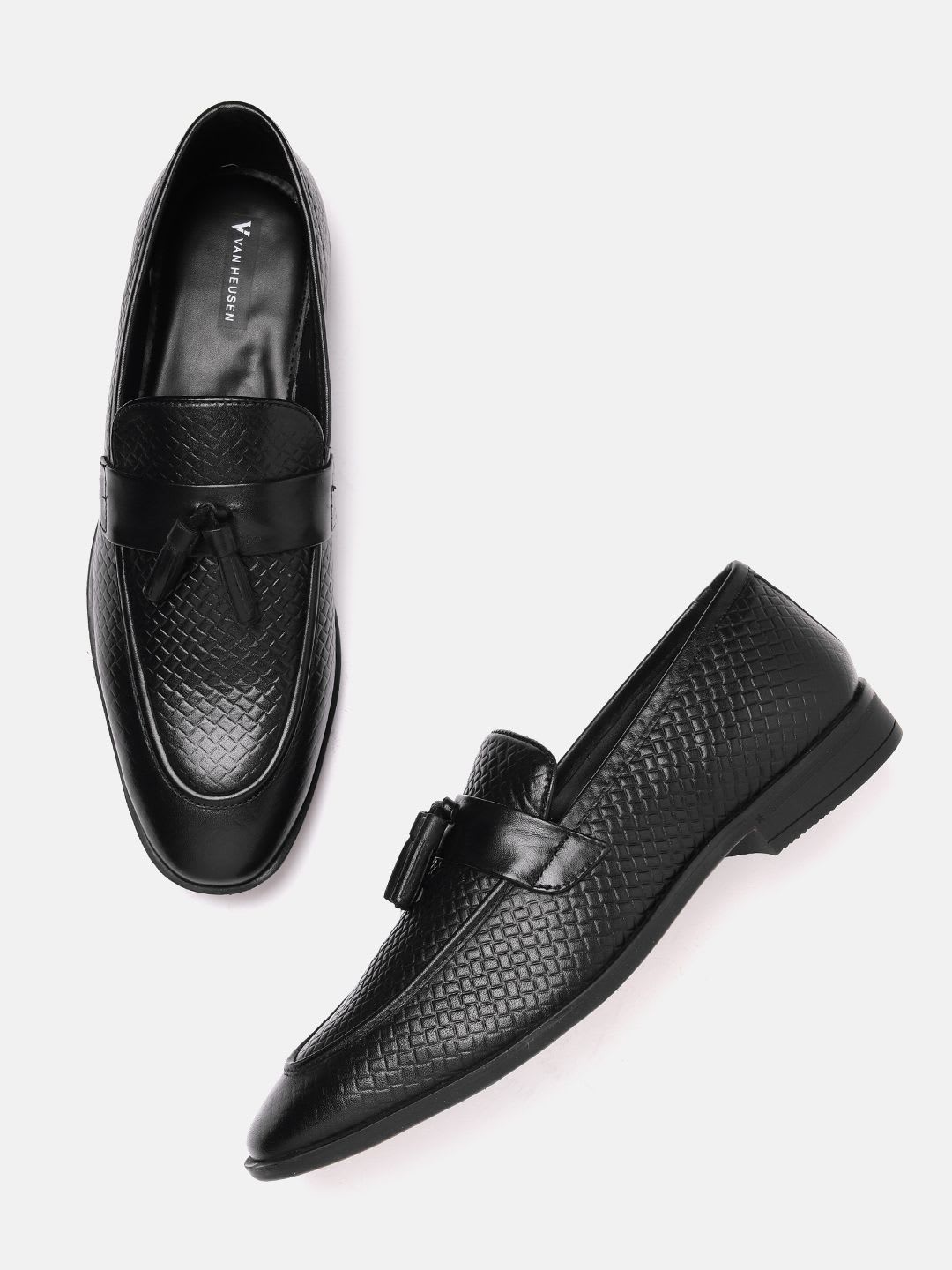 Van Heusen Men Leather Round Toe Slip On Formal Shoes - default view