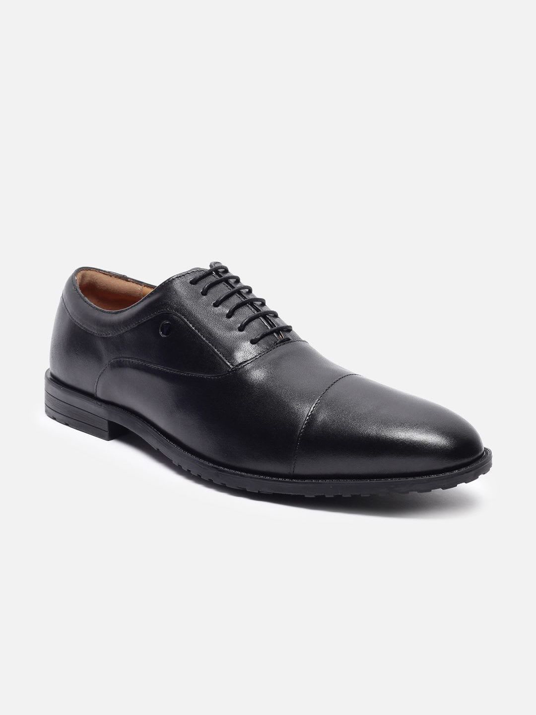 Van Heusen Men Leather Oxford Round Toe Formal Shoes - default view