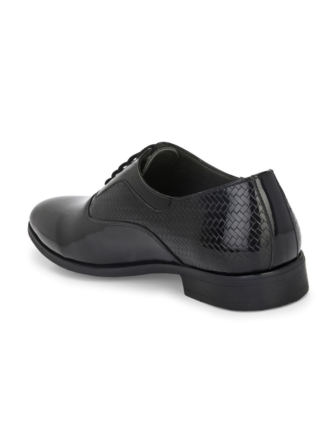 House of Pataudi Men Textured Formal Oxfords - back view