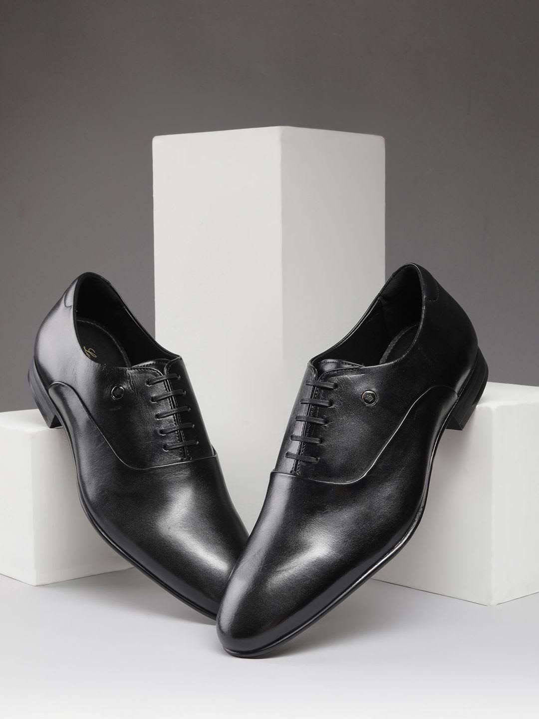 Louis Philippe Men Leather Pointed Toe Lace-Ups  Formal Oxfords - default view