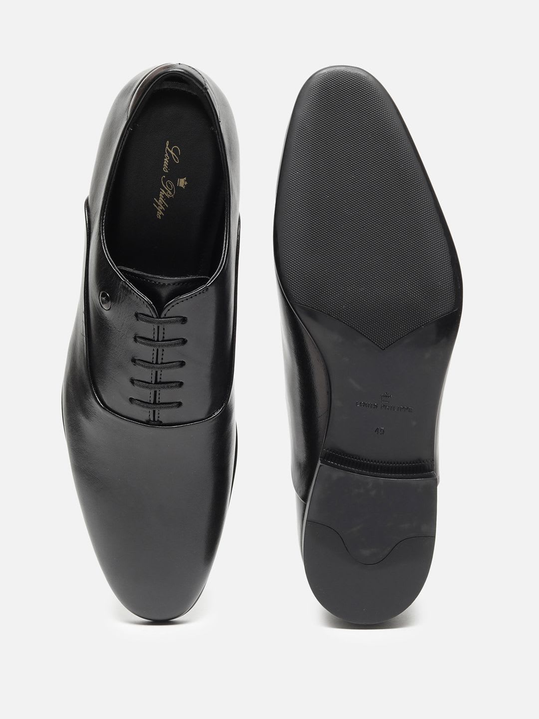 Louis Philippe Men Leather Pointed Toe Lace-Ups  Formal Oxfords - right view