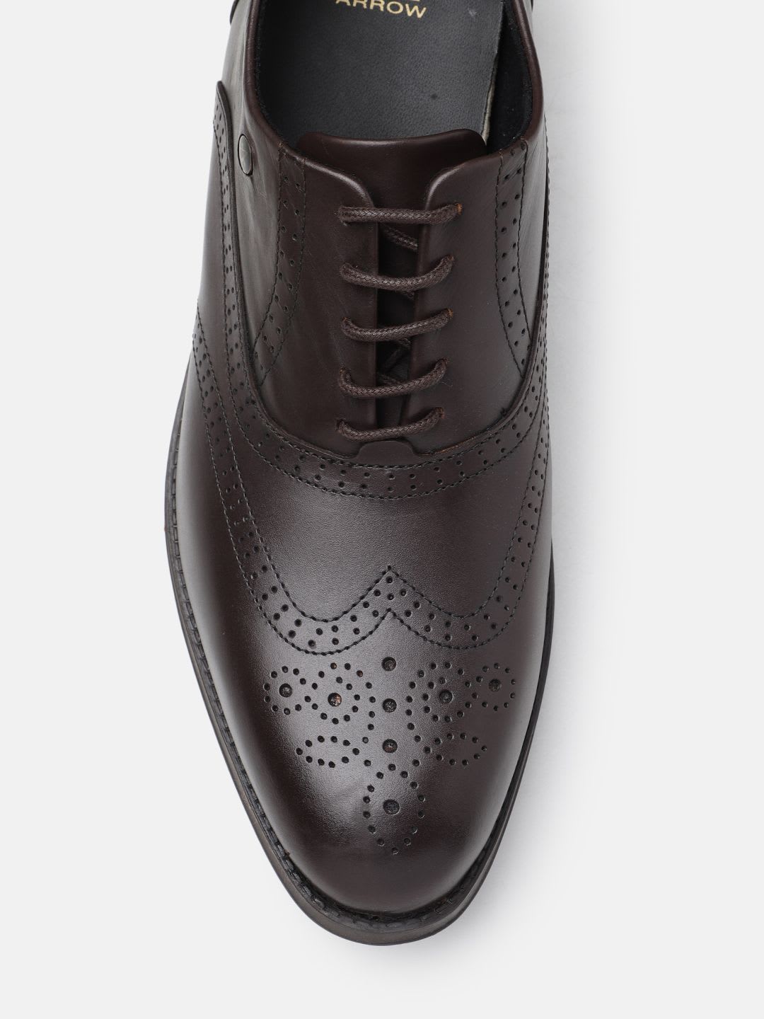 Arrow Men Textured Formal Leather Brogues - left view