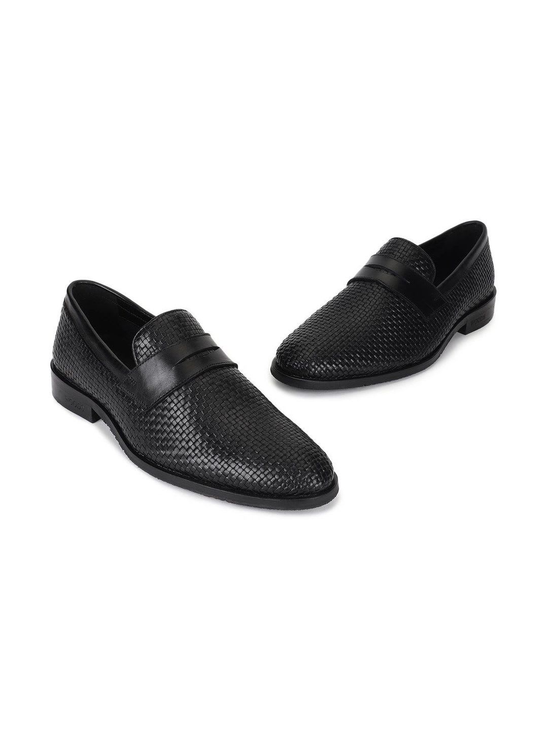 Woods Men Leather Round Toe Slip-On Formal Loafers Shoes - default view