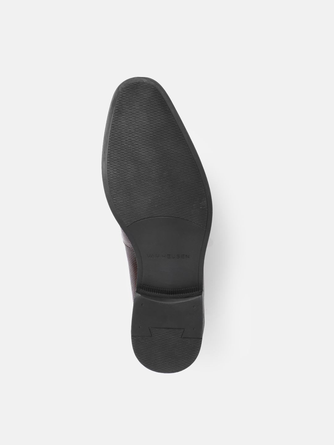 Van Heusen Men Leather Round Toe Slip On Formal Shoes - back view