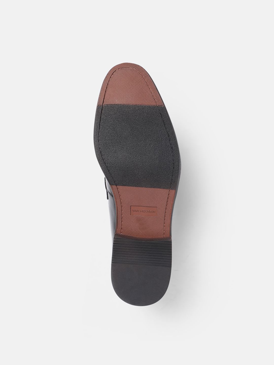 Van Heusen Men Leather Round Toe Slip On Formal Shoes - back view