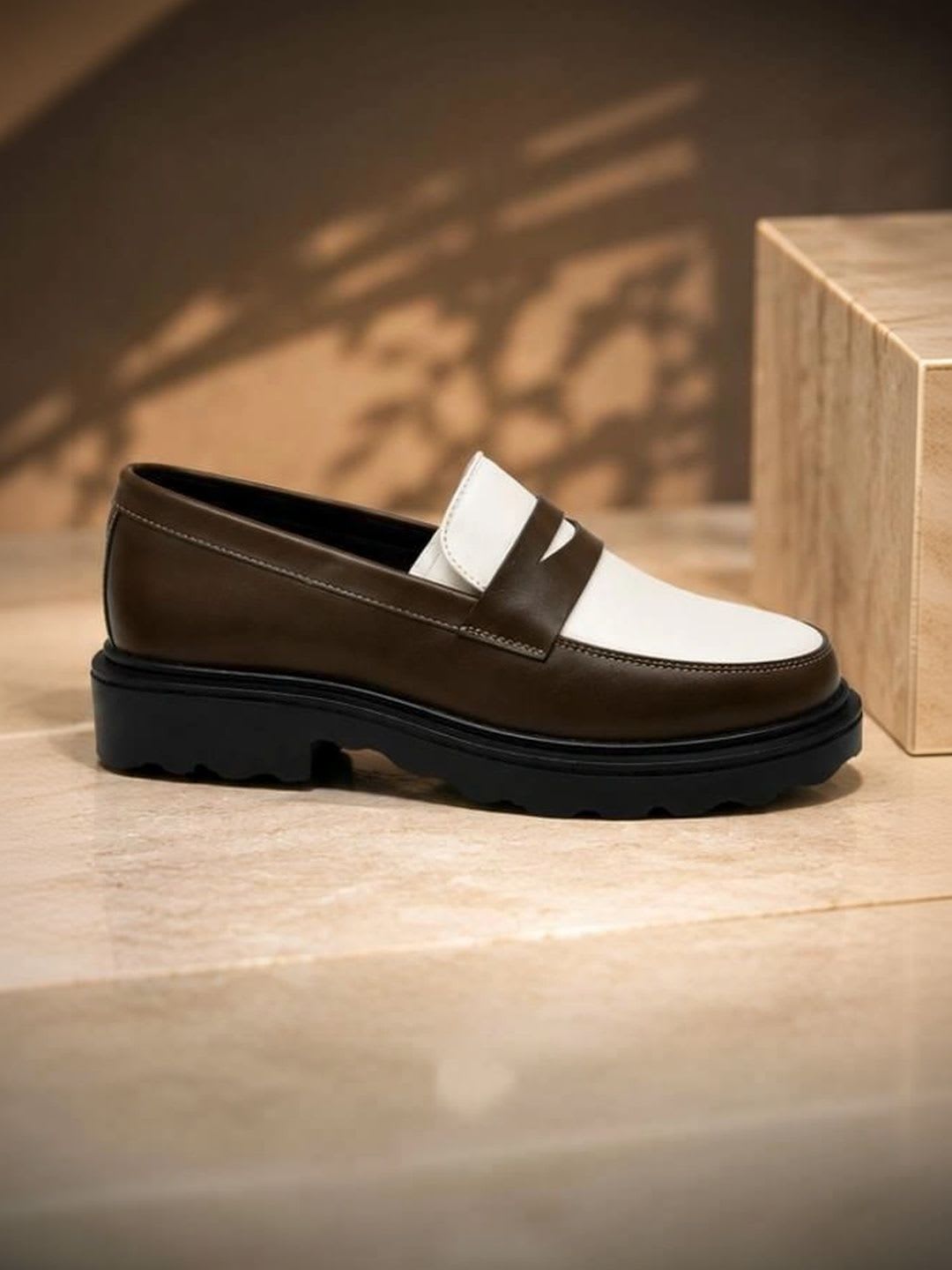 House of Pataudi Men Round Toe Slip-On Formal Loafers - back view