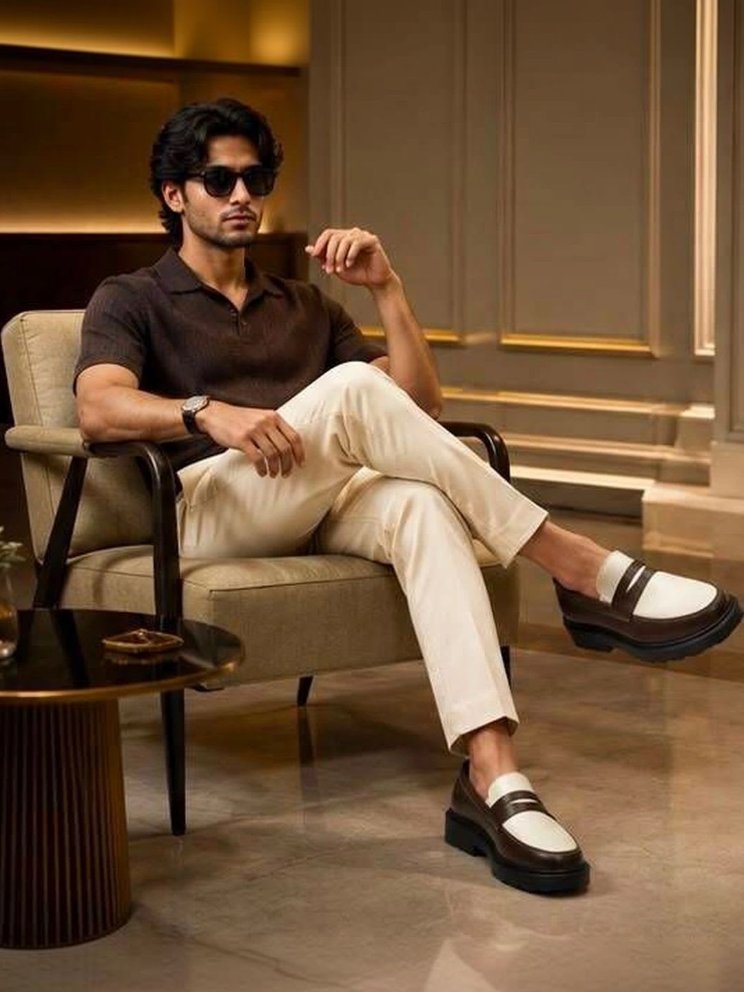 House of Pataudi Men Round Toe Slip-On Formal Loafers - left view
