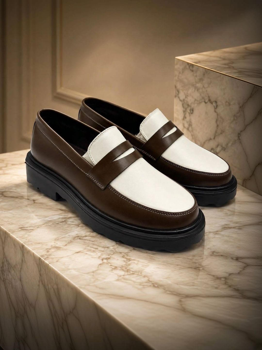 House of Pataudi Men Round Toe Slip-On Formal Loafers - default view