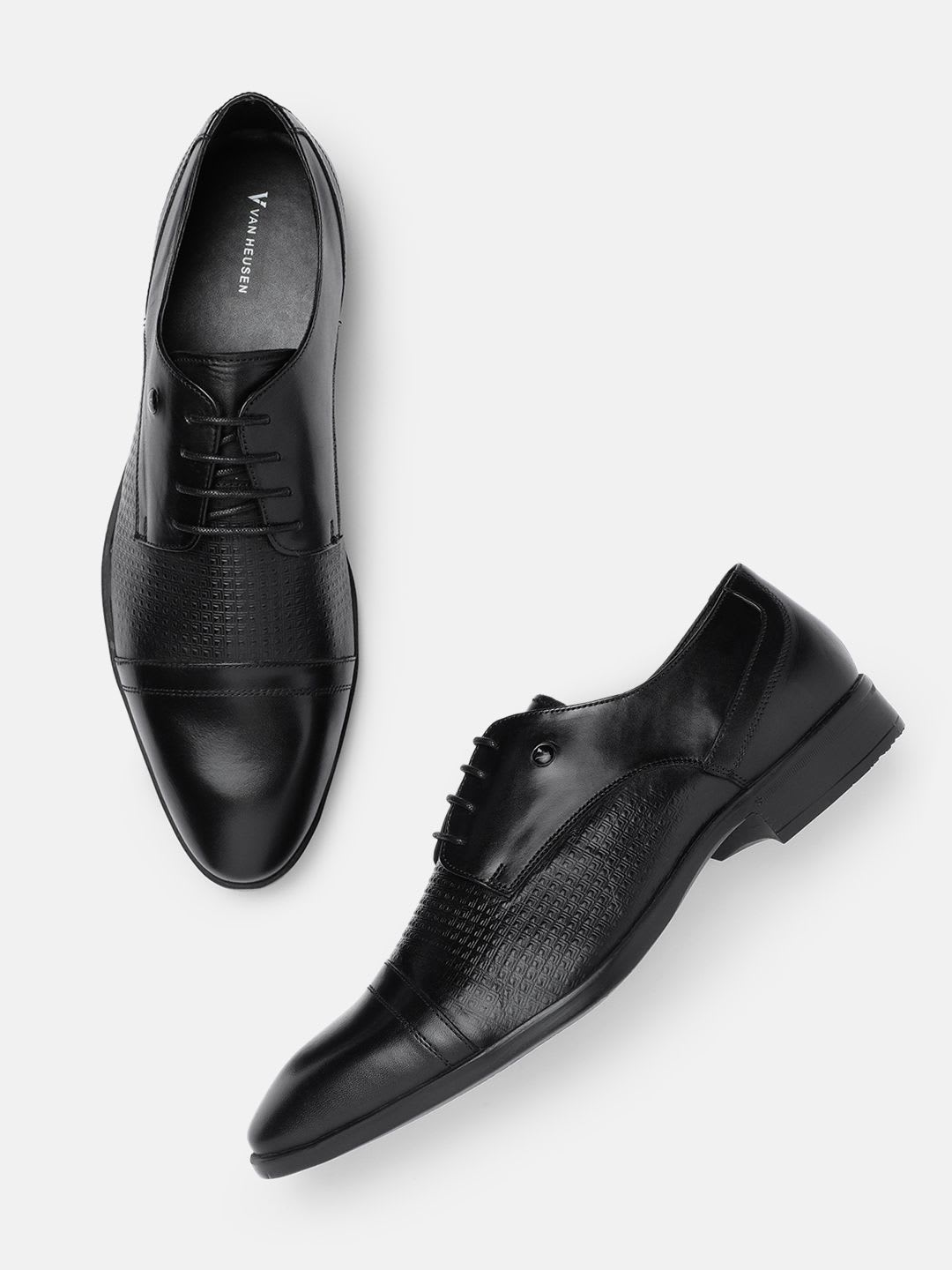 Van Heusen Men Leather Derby Round Toe Formal Shoes - default view