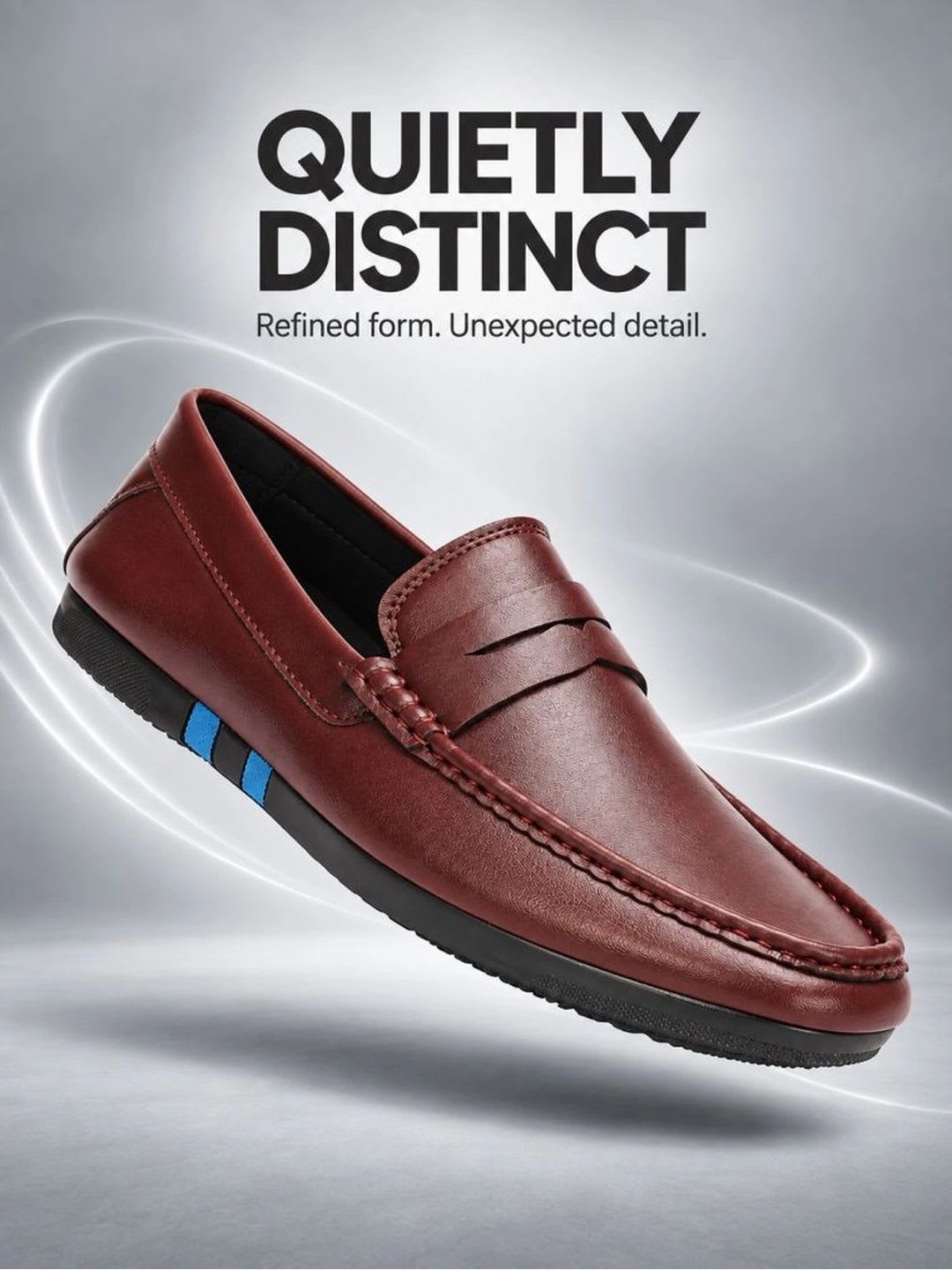 KRAASA Men Round Toe Slip-On Loafers Formal Shoes - right view