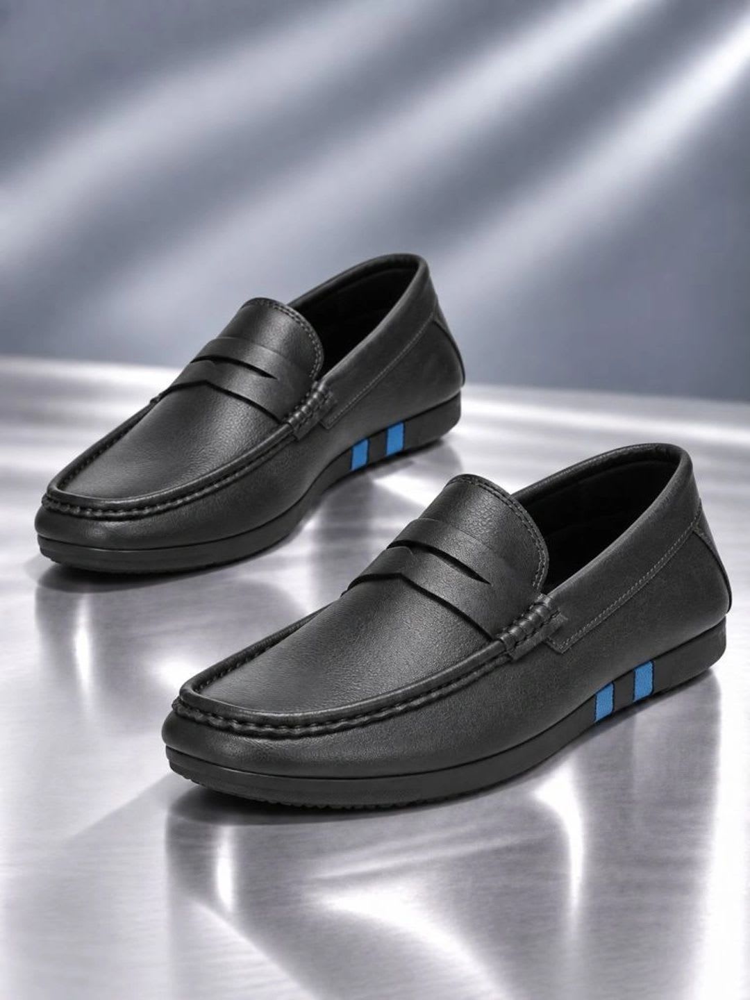 KRAASA Men  Round Toe Slip-On Loafers Formal Shoes - default view