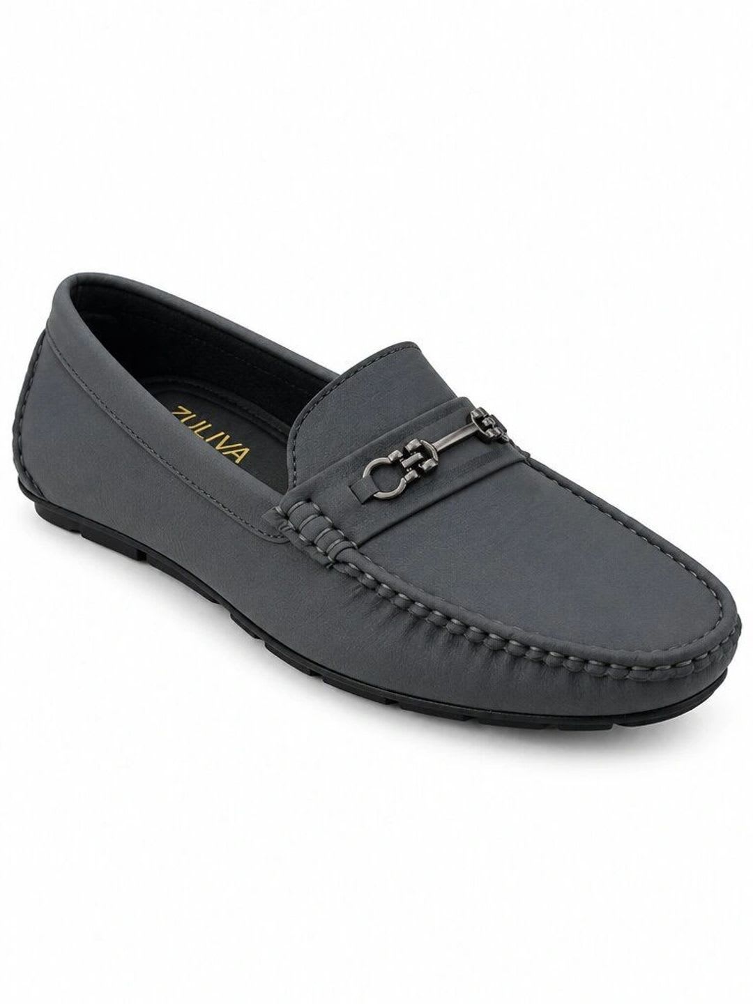 Zuliva Men Round Toe Slip-On Loafers Formal Shoes - left view