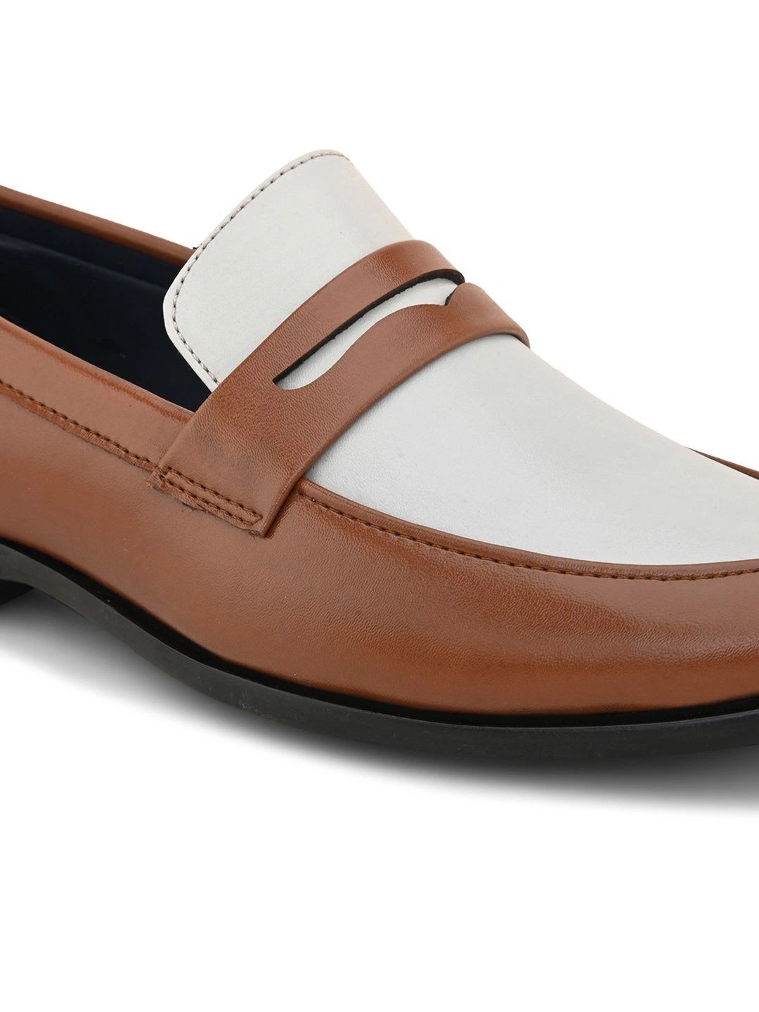 HERE&NOW Men Textured Round Toe Slip-On Formal Loafers Shoes - left view