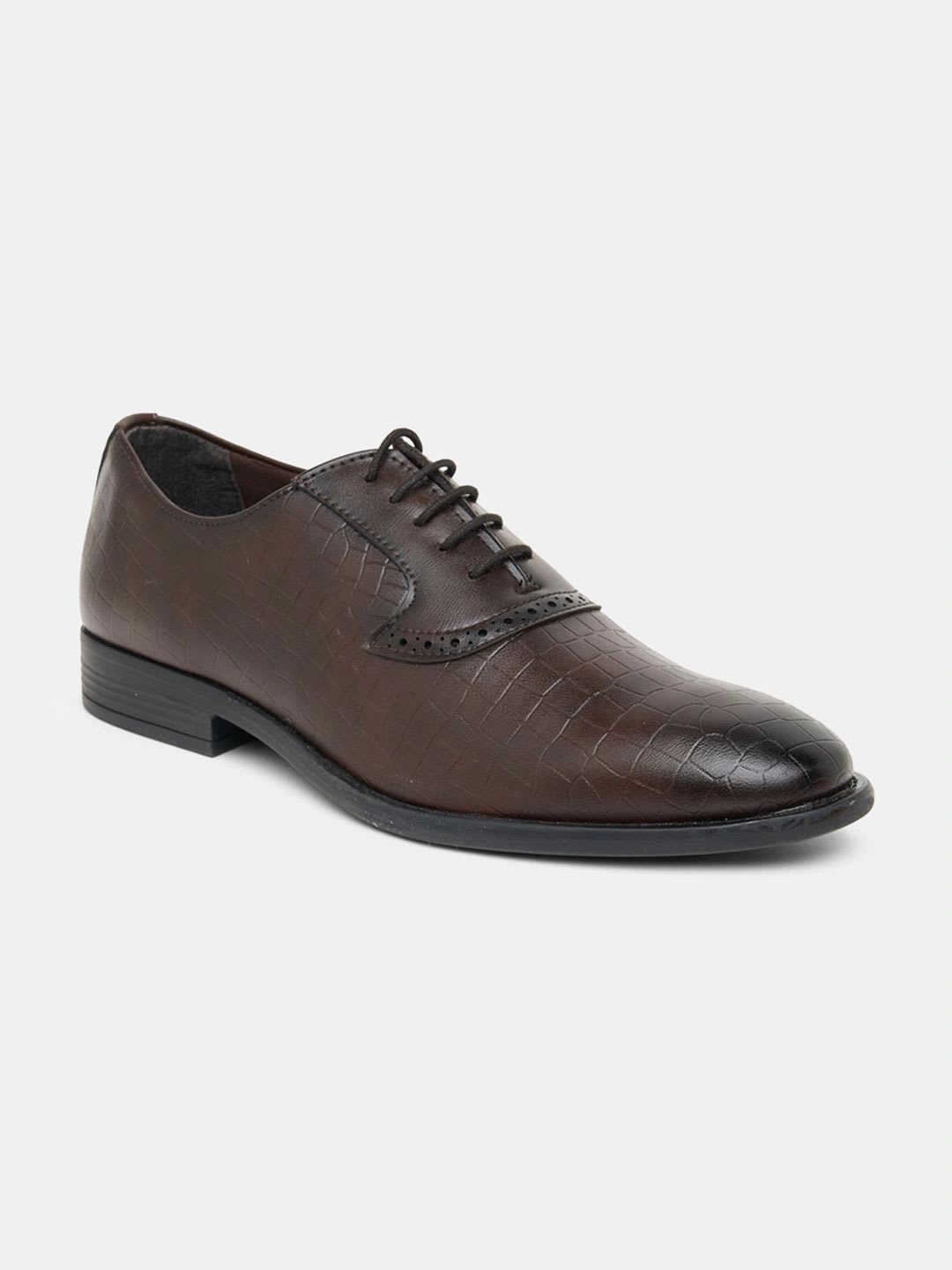 Urban Ranger by pantaloons Men Textured Round Toe Lace-Ups Derbys Shoes - default view