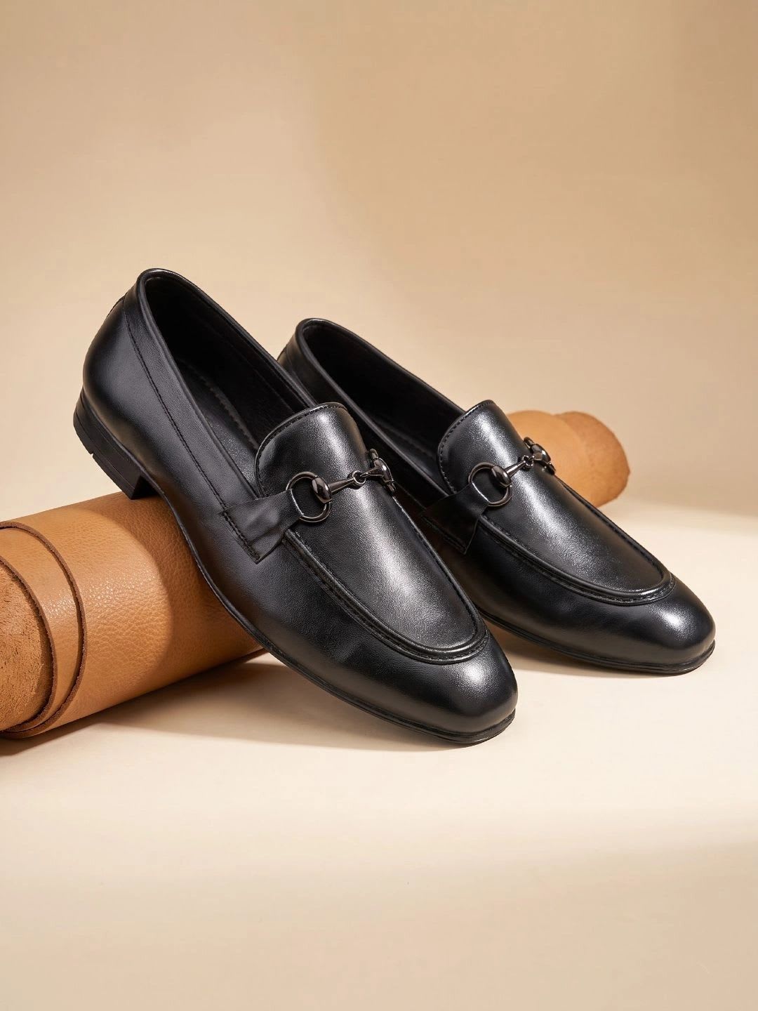House of Pataudi Men Round Toe Slip-On Loafers Formal Shoes - default view