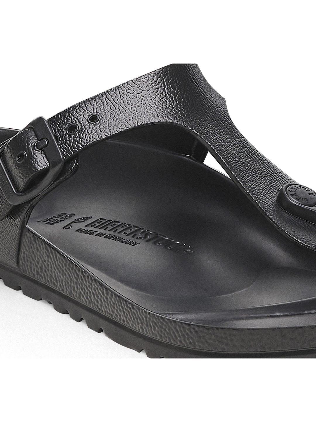 Birkenstock Unisex Black Gizeh Regular Width EVA Sandals - left view
