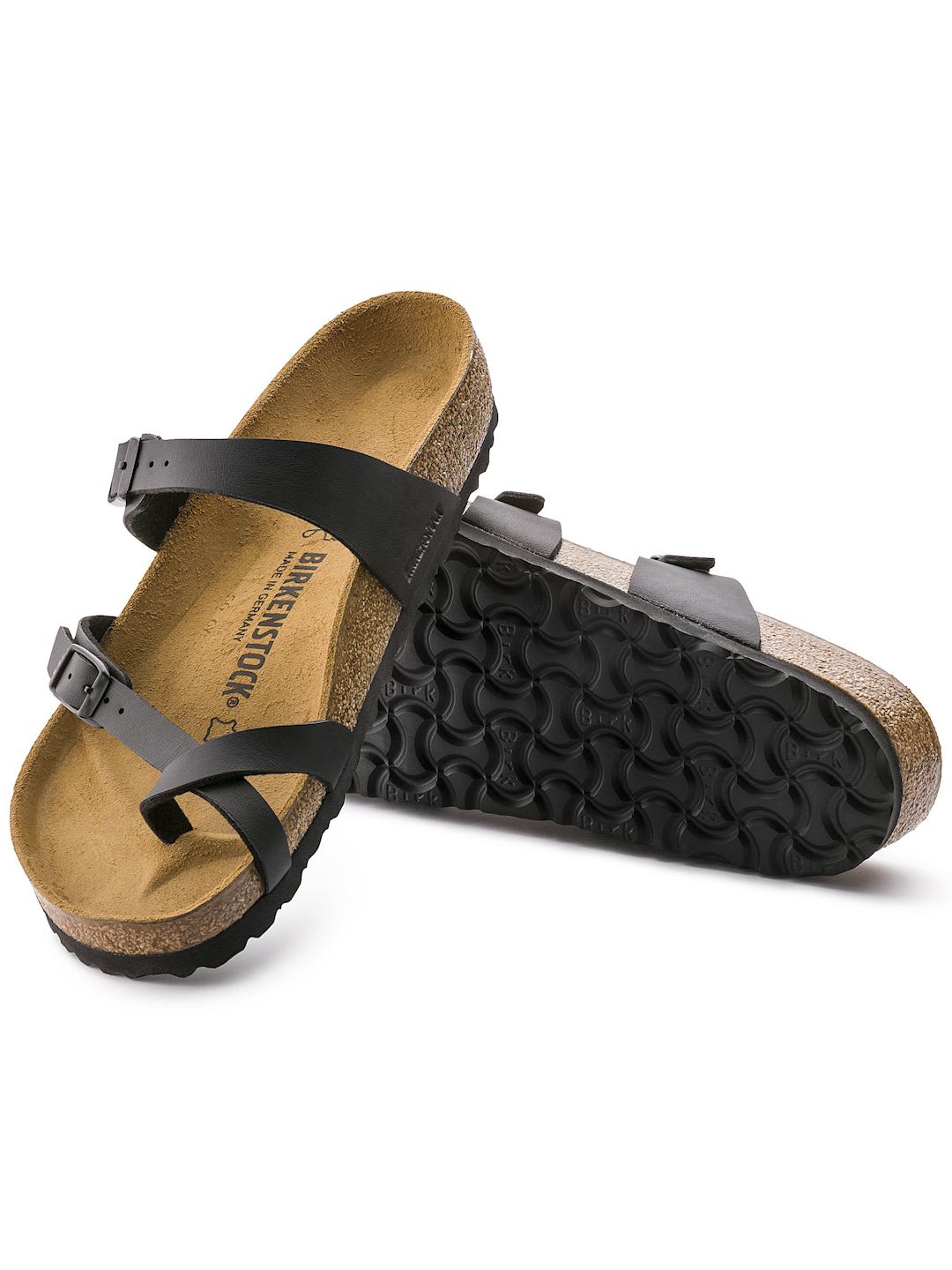Birkenstock Unisex Black Mayari Birko-Flor Regular Width Sandals - back view
