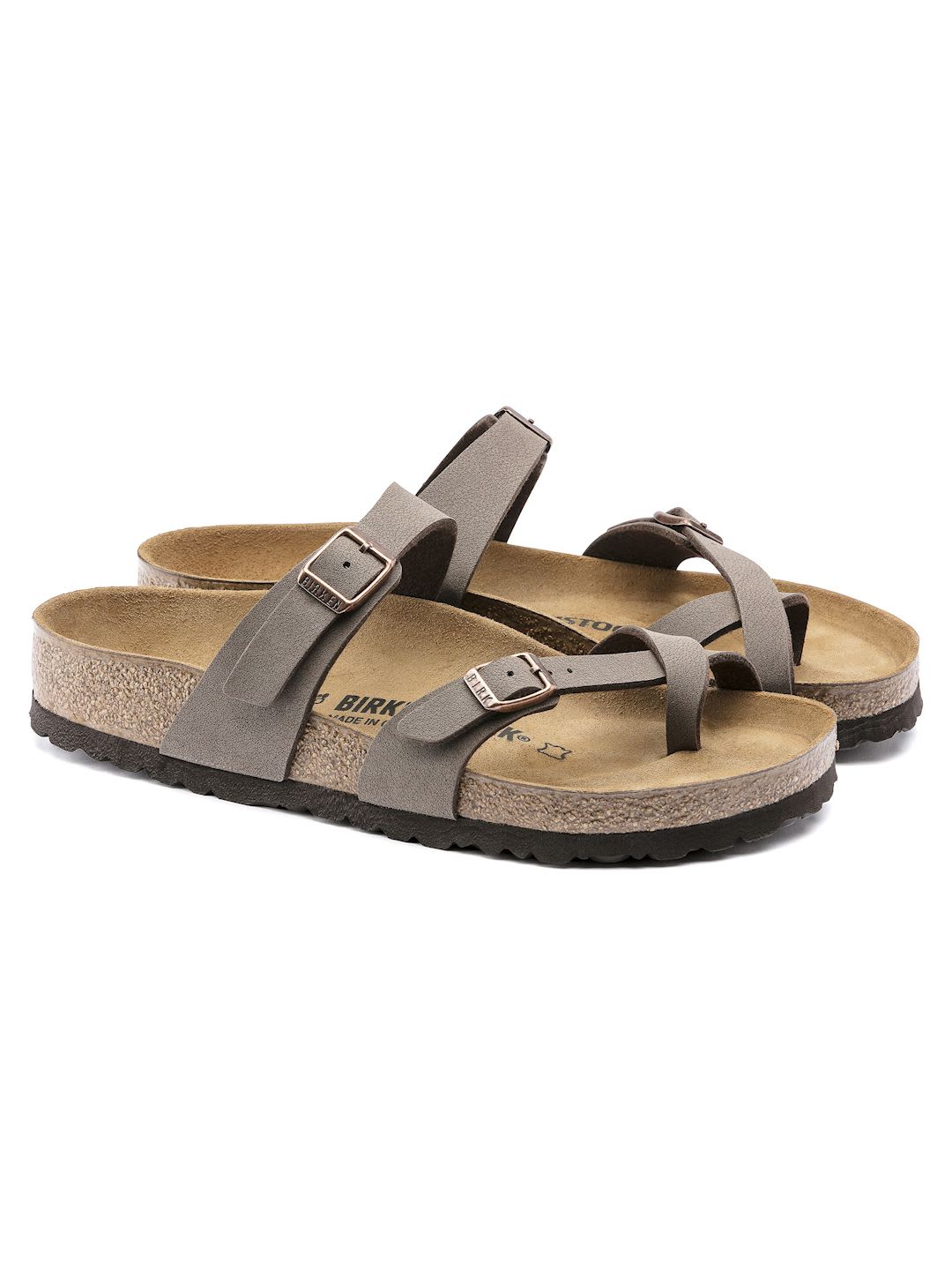 Birkenstock Brown Mayari Birko-Flor Regular Width Nubuck Sandals - default view