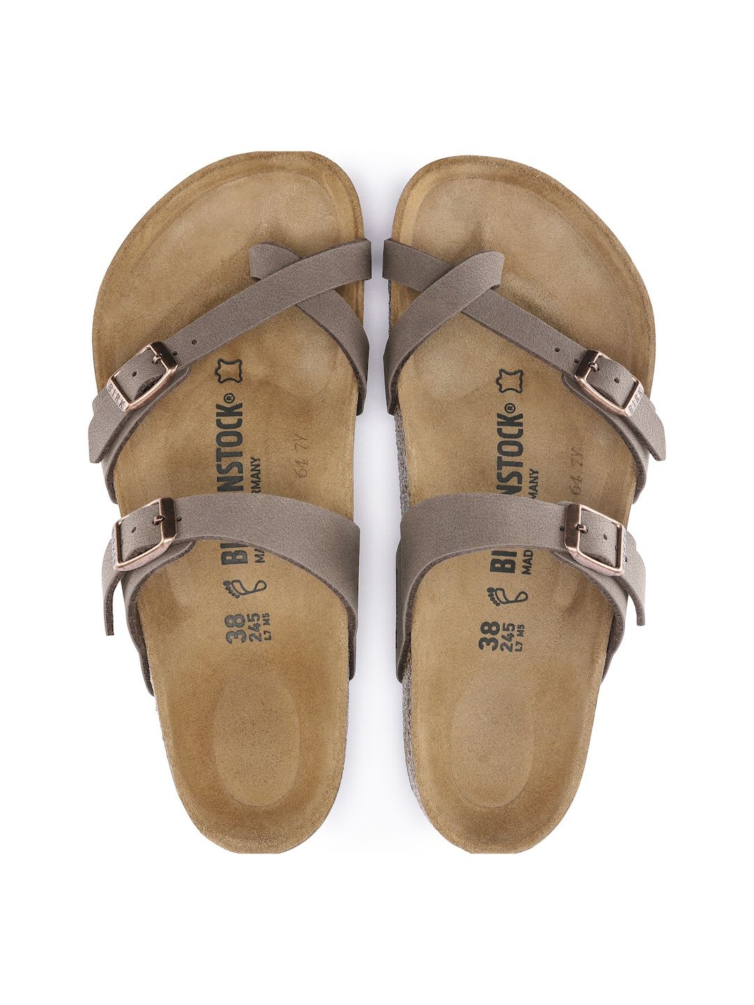 Birkenstock Brown Mayari Birko-Flor Regular Width Nubuck Sandals - right view