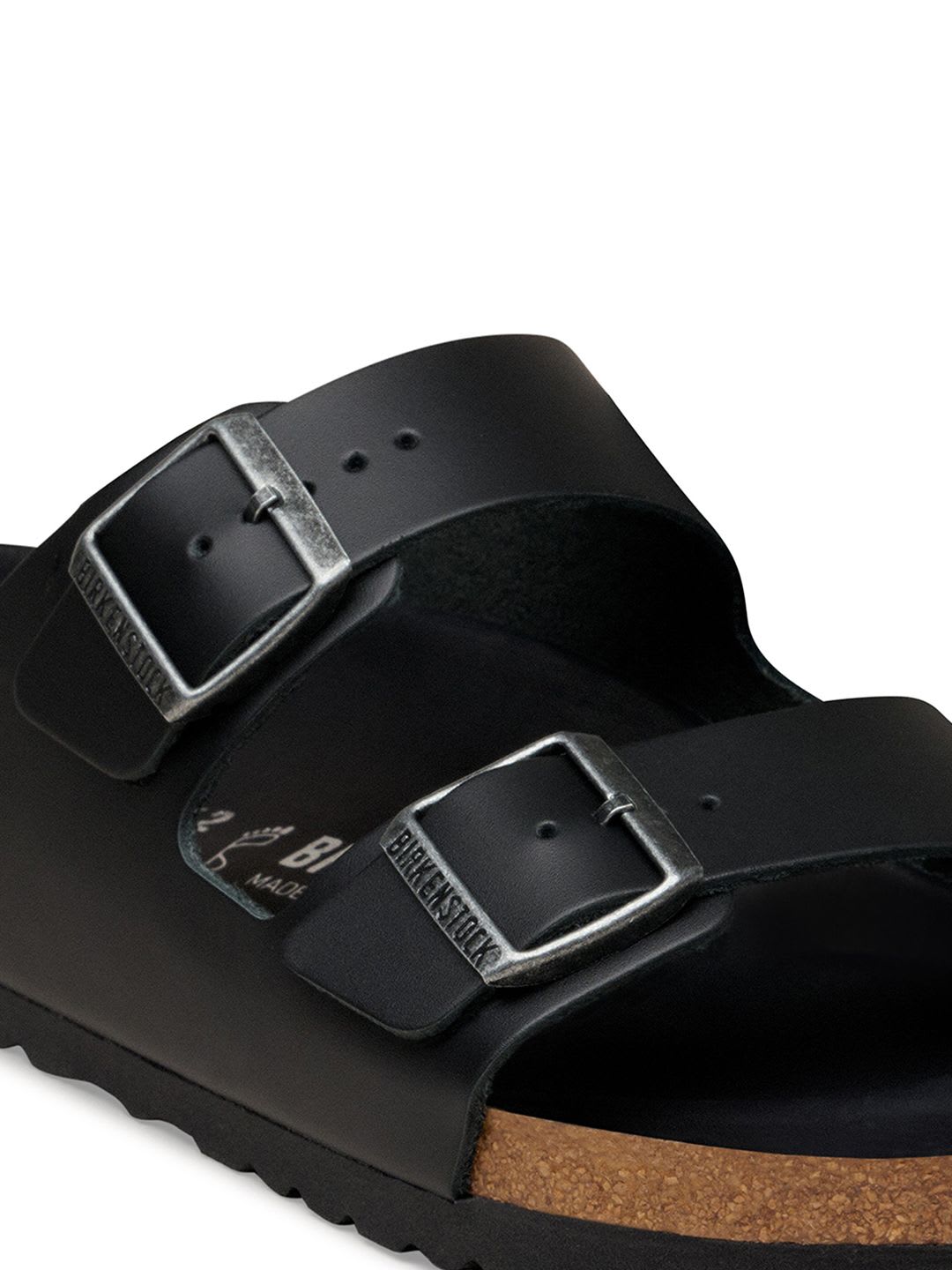Birkenstock Arizona Men Regular Width Black Leather Sandal - left view