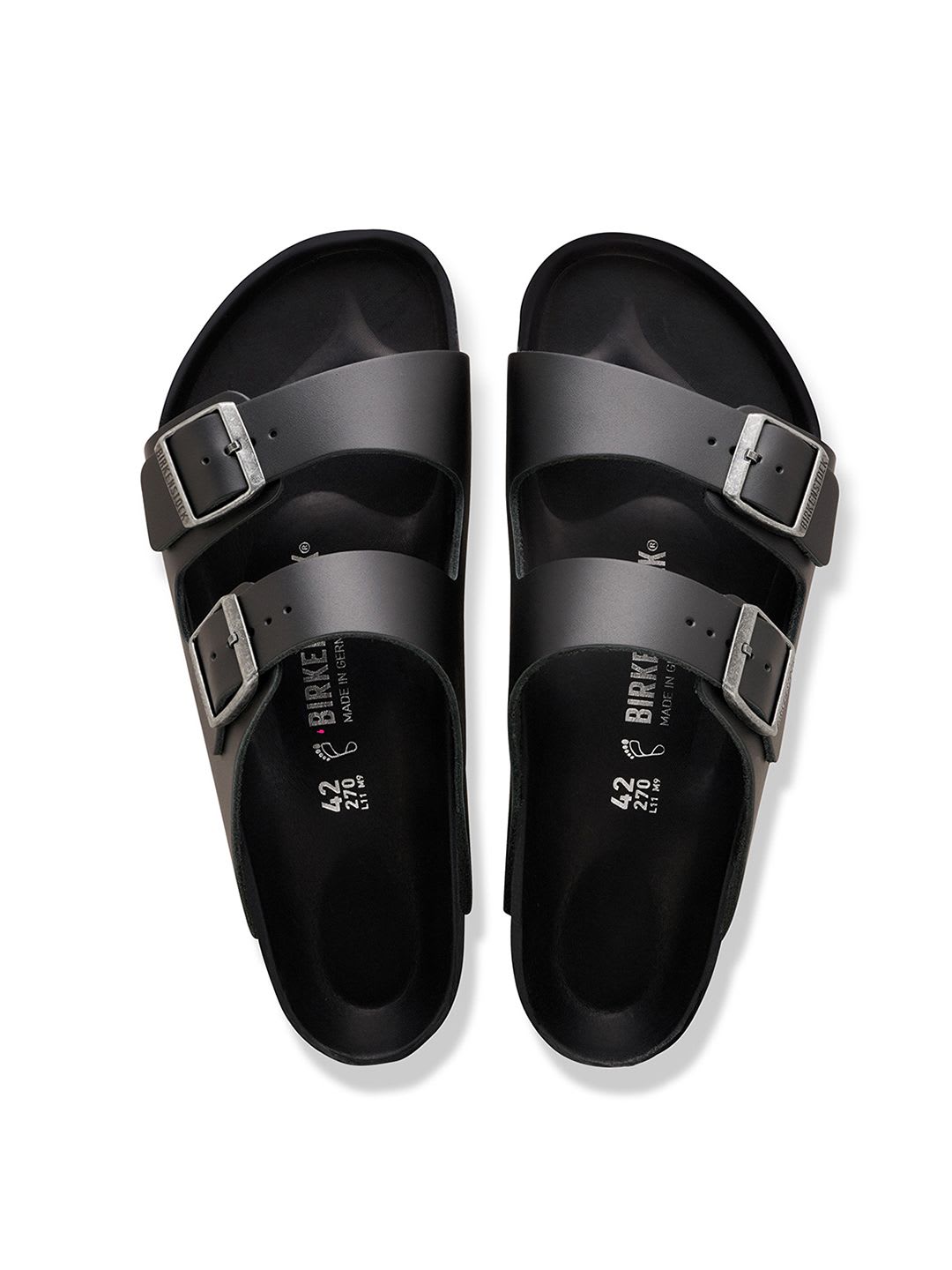 Birkenstock Arizona Men Regular Width Black Leather Sandal - right view