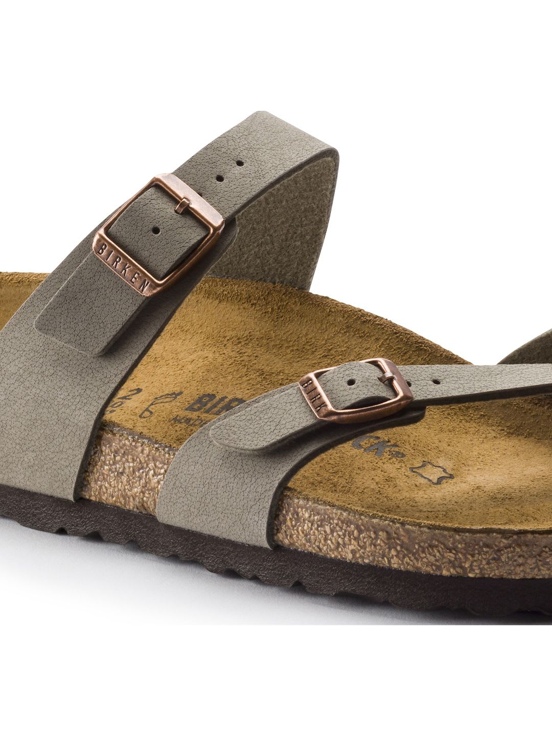 Birkenstock Unisex Silver-Toned Mayari Birko-Flor Regular Width Nubuck Sandals - left view