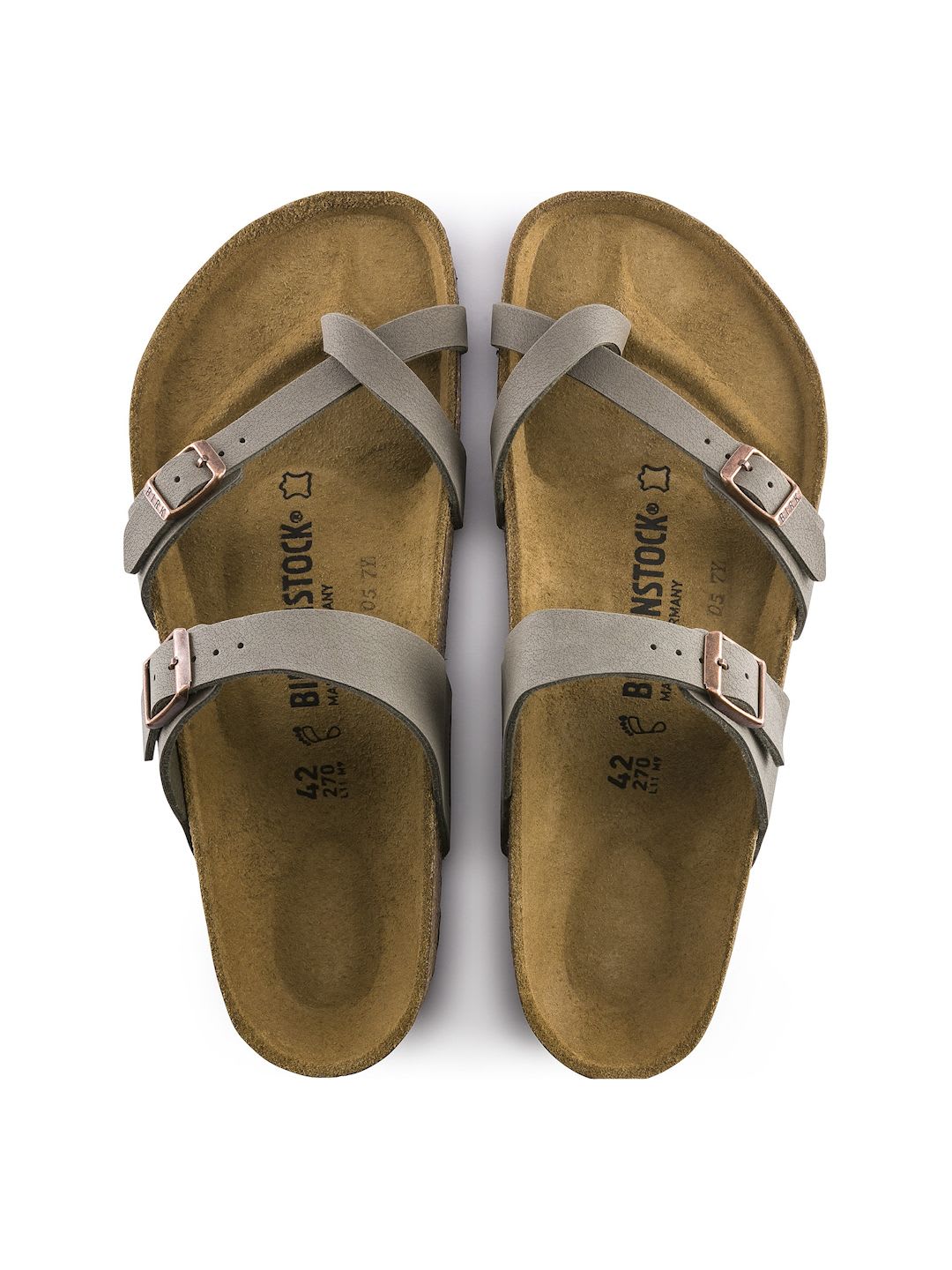 Birkenstock Unisex Silver-Toned Mayari Birko-Flor Regular Width Nubuck Sandals - right view