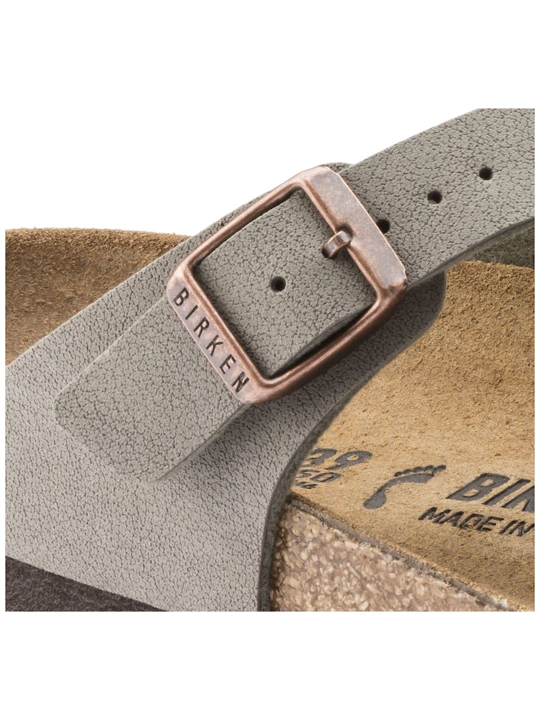 Birkenstock Unisex Taupe Solid Gizeh Birko-Flor Regular Width Comfort Sandals - left view