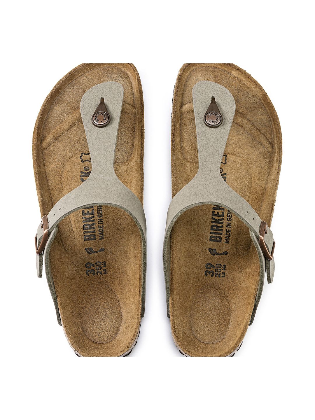 Birkenstock Unisex Taupe Solid Gizeh Birko-Flor Regular Width Comfort Sandals - right view